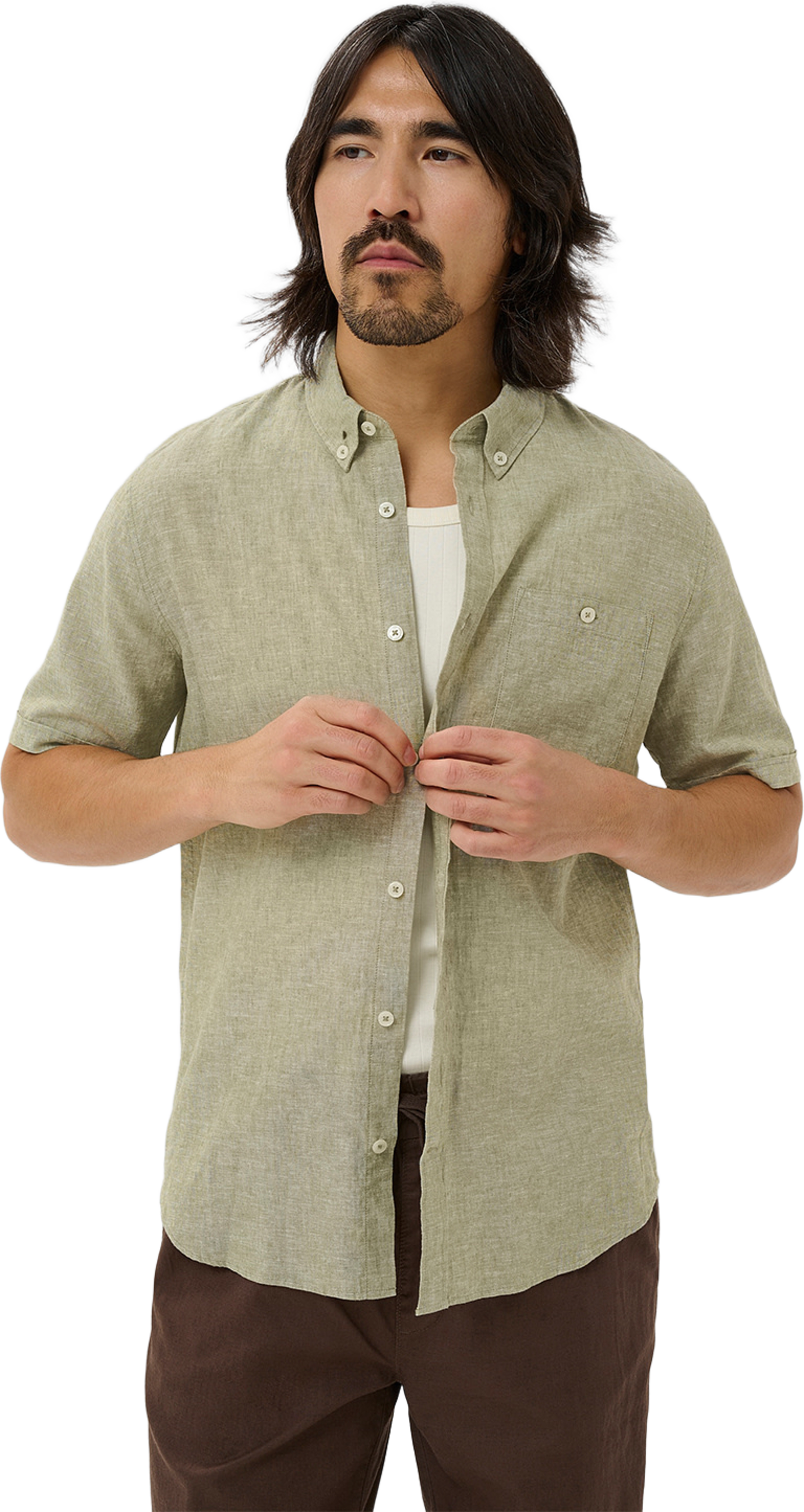 Trostol Shirt, från Matinique, i färgen Capulet Olive. Klicka för att öppna bilden i stort format