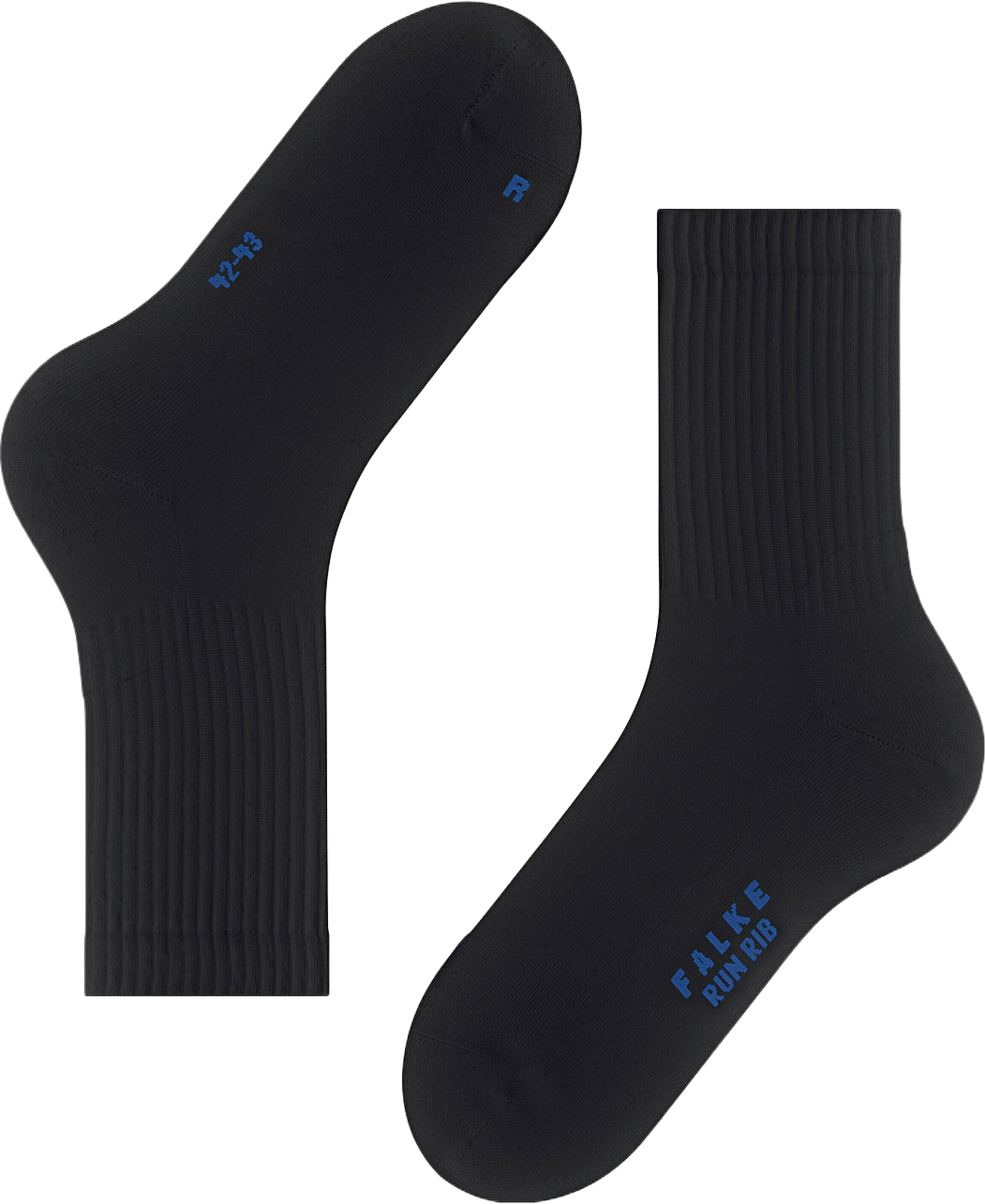 Run Rib Crew Socks, från Falke, i färgen Black. Klicka för att öppna bilden i stort format