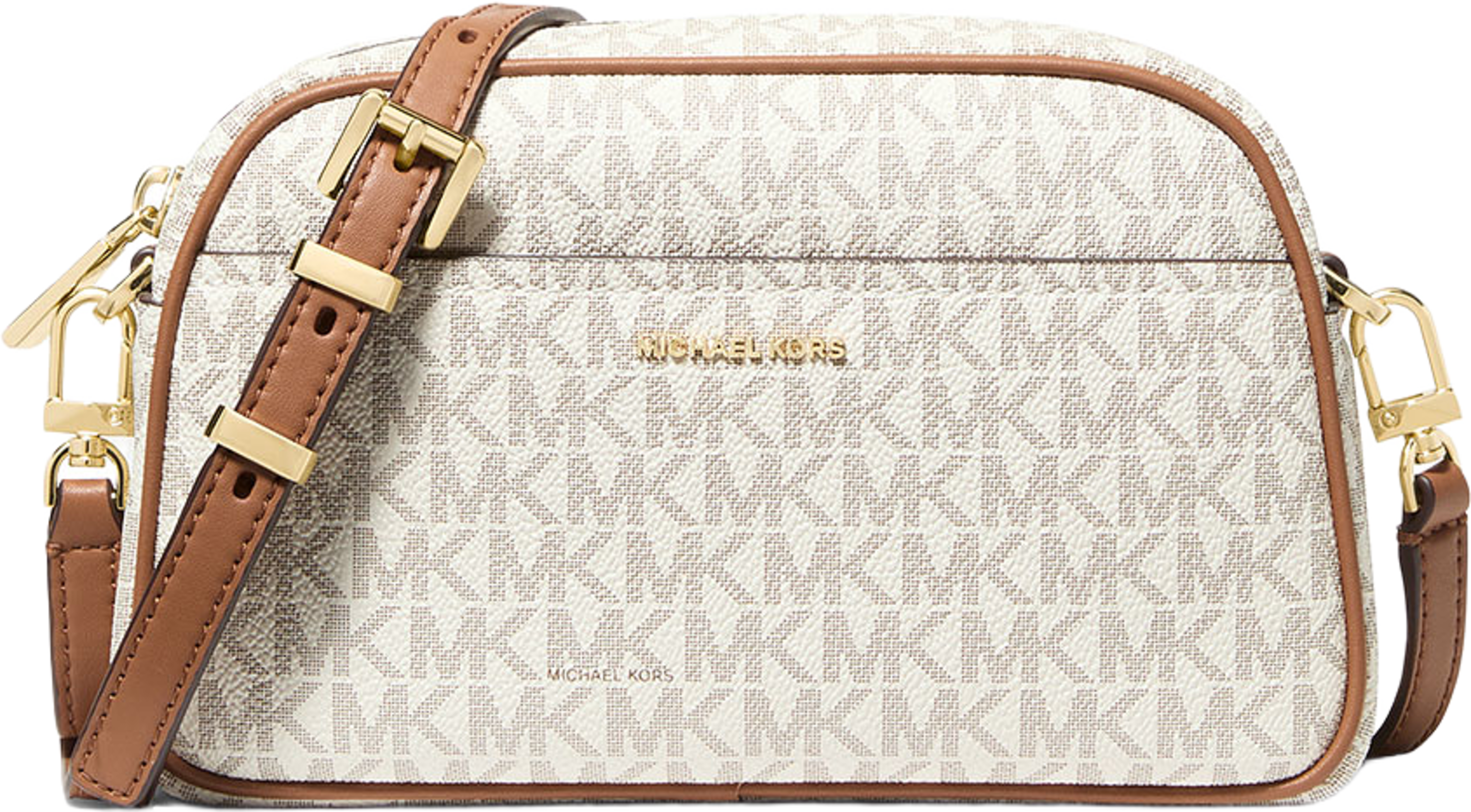 Jet Set Small Camera Crossbody Bag, från Michael Kors, i färgen Vanilla/Acrn. Klicka för att öppna bilden i stort format