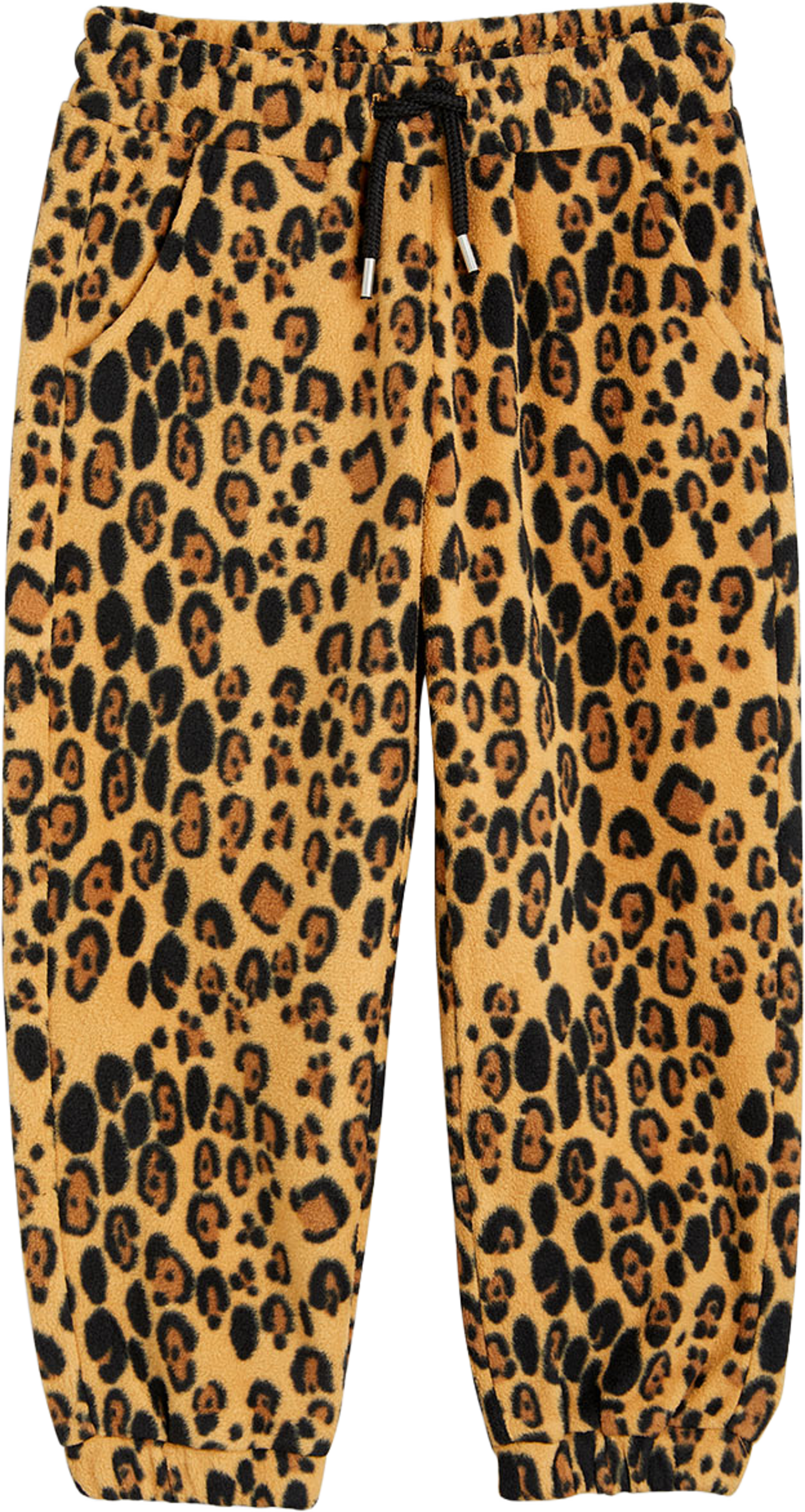 Leopard fleece trousers, från Mini Rodini, i färgen Beige. Klicka för att öppna bilden i stort format