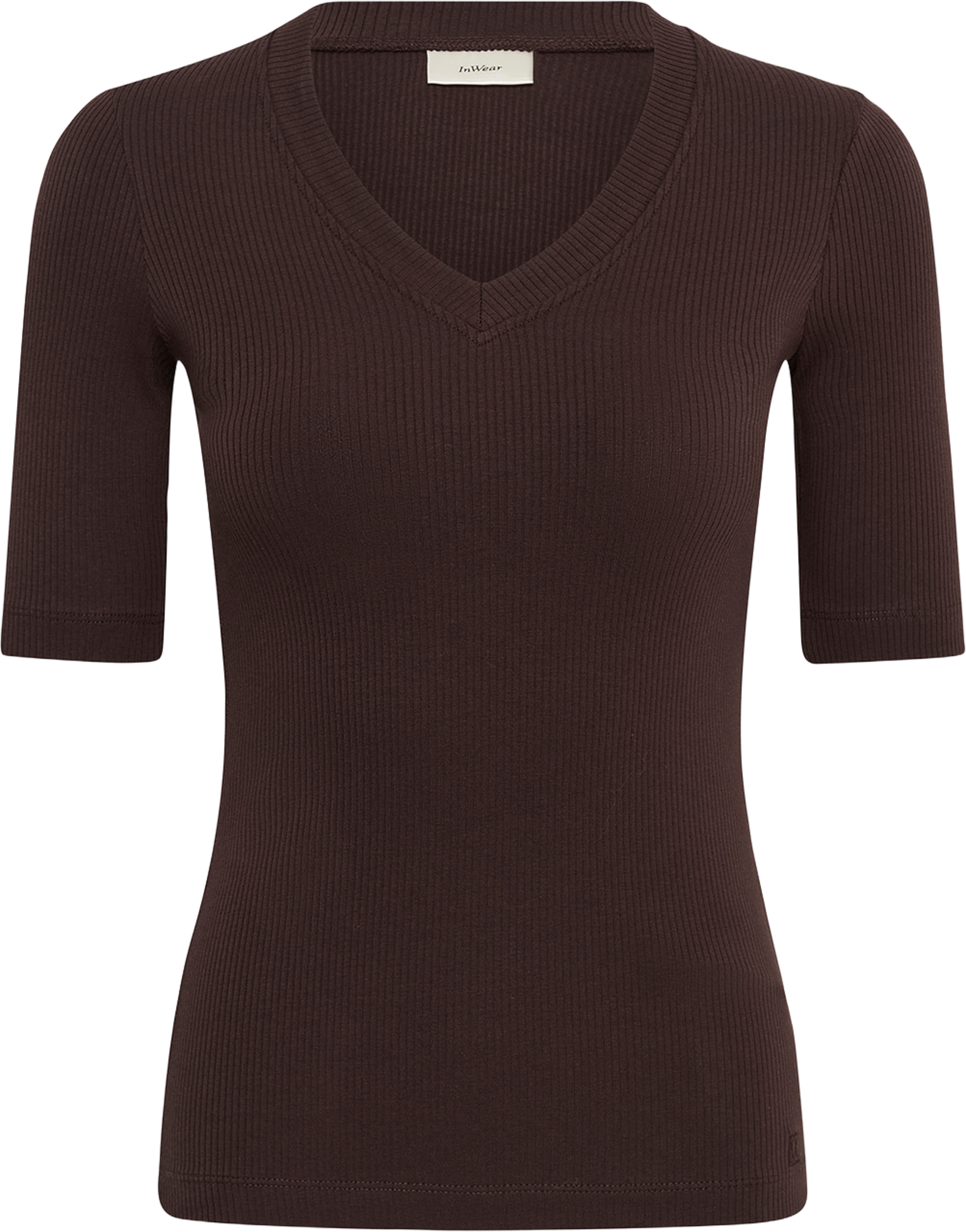 DagnaIW V T-Shirt, från Inwear, i färgen Coffee Bean. Klicka för att öppna bilden i stort format