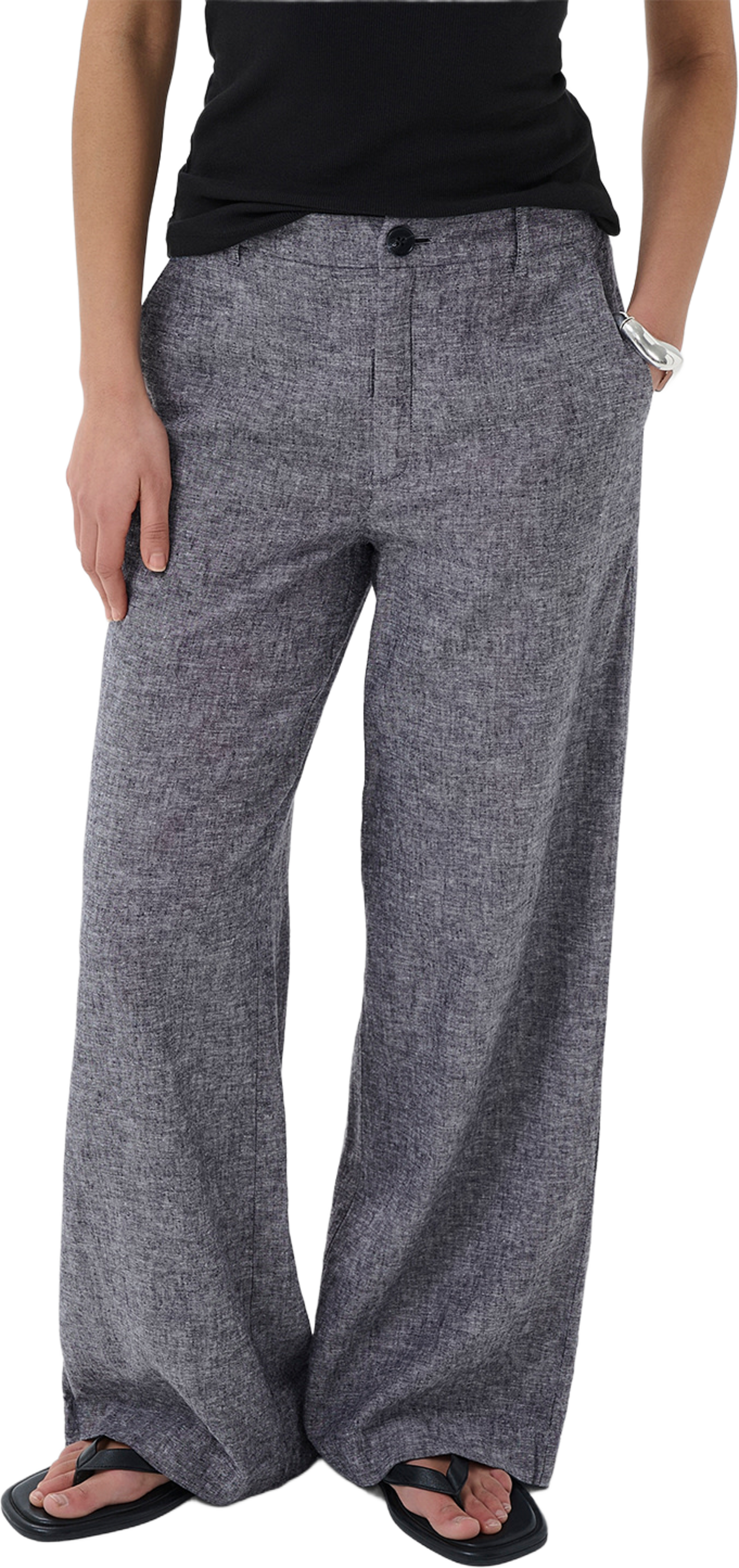 DolinaIW Pants, från Inwear, i färgen Marine Blue Melange. Klicka för att öppna bilden i stort format