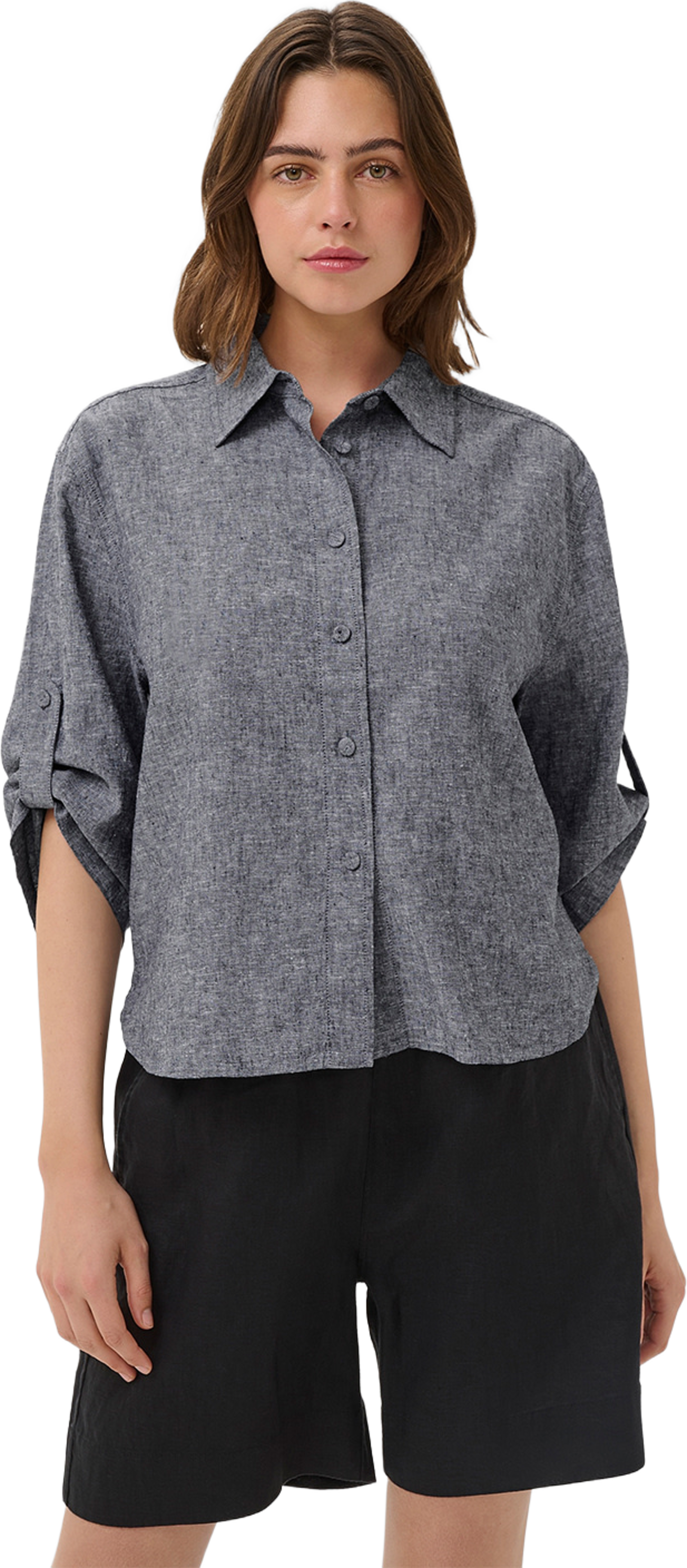 IonaIW Shirt, från Inwear, i färgen Marine Blue Melange. Klicka för att öppna bilden i stort format