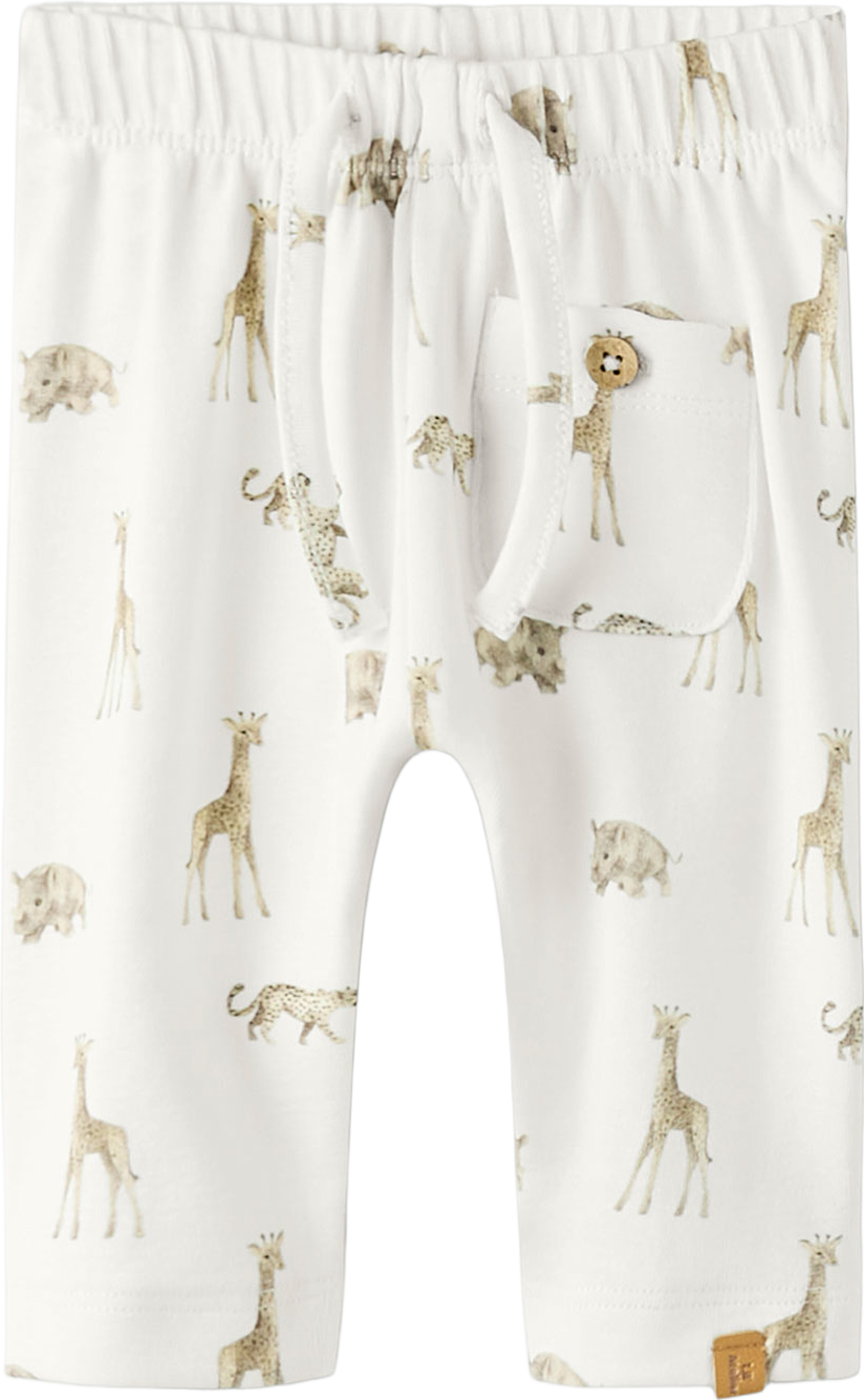 Gayo byxa, från Lil'Atelier, i färgen Coconut Milk Animals African. Klicka för att öppna bilden i stort format