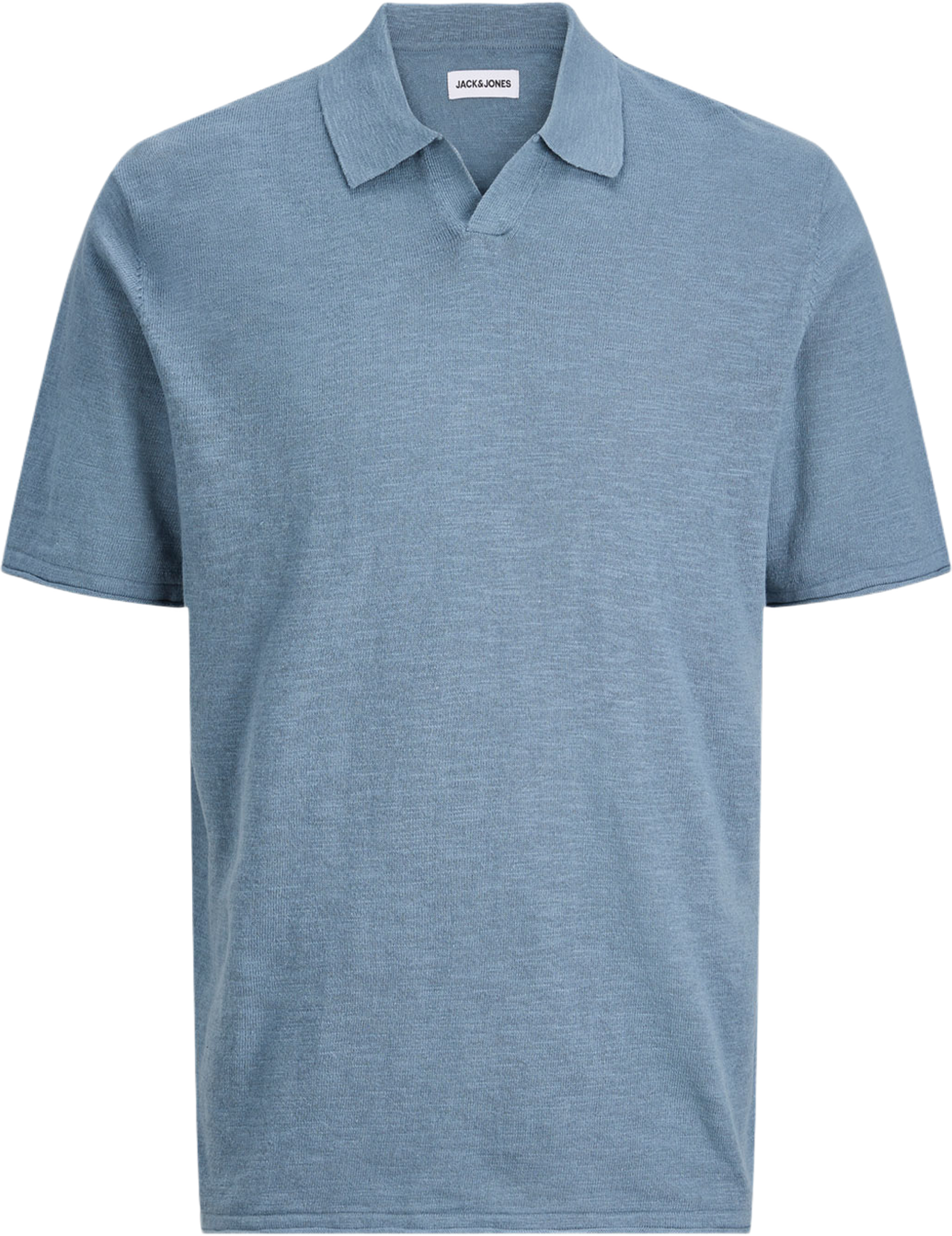 Polo Shirt JJKANE KNIT SPLIT NECK POLO, från Jack & Jones, i färgen Blue Mirage. Klicka för att öppna bilden i stort format
