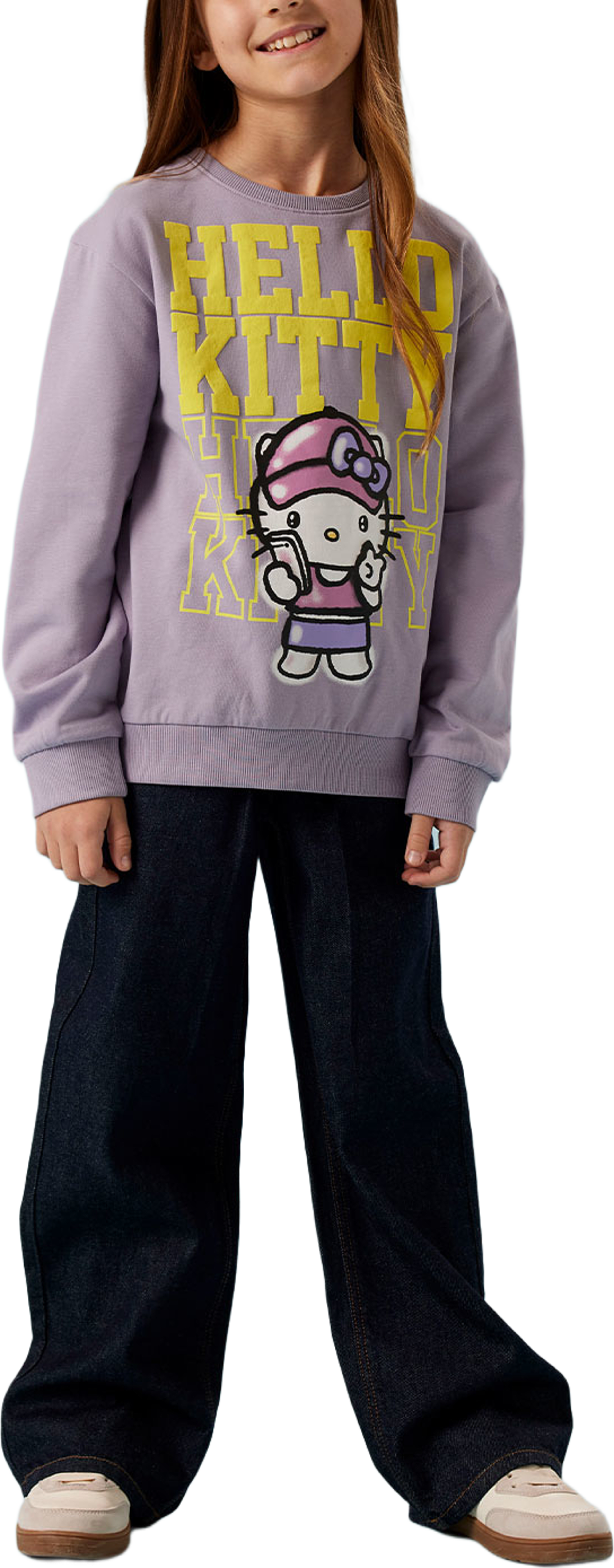 NKFDYO HELLOK NREG SWEAT BRU BOX SKY, från Name It, i färgen Lavender Gray. Klicka för att öppna bilden i stort format