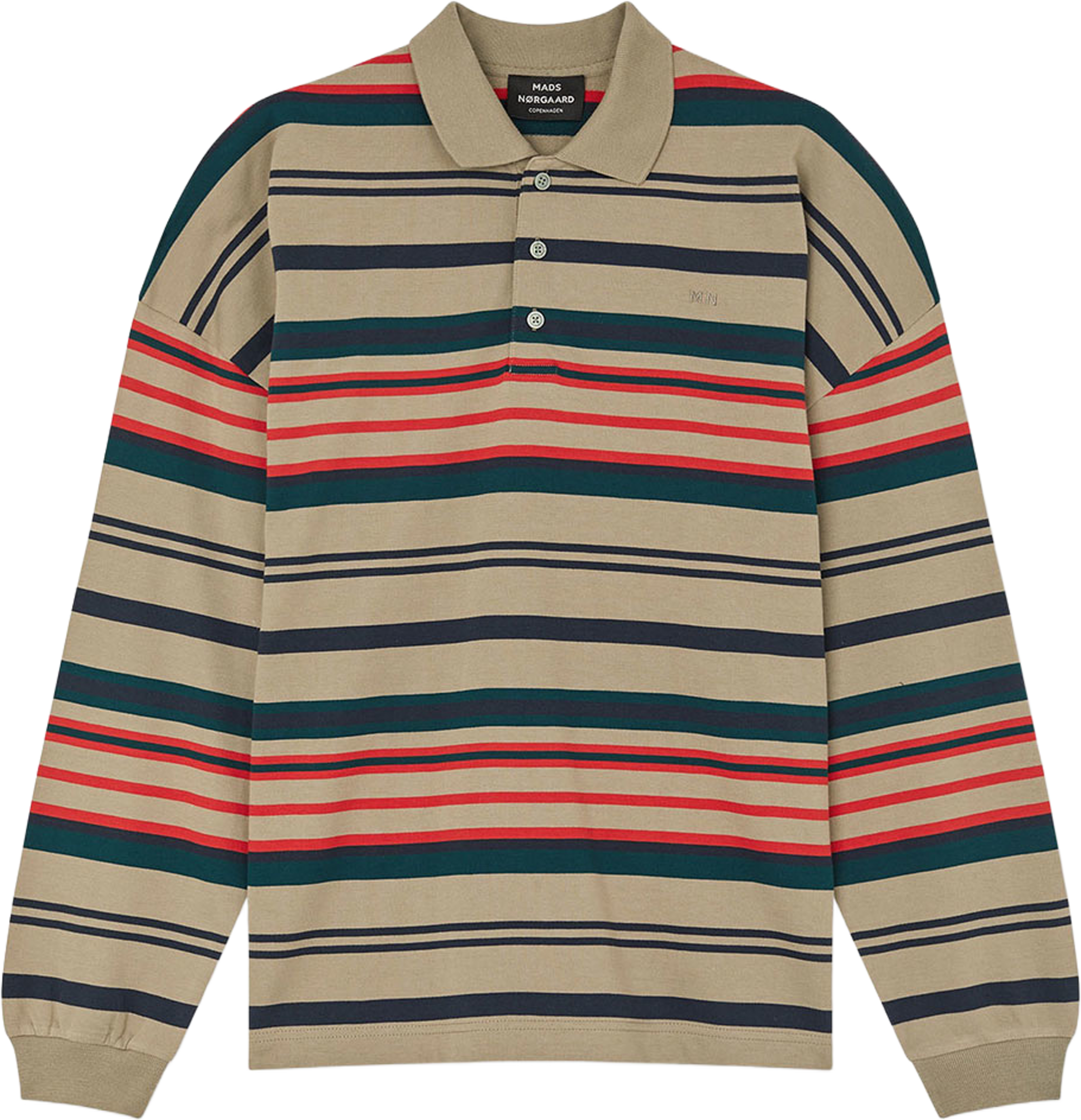 Light Terry Polo ST Sweat, från Mads Nørgaard, i färgen Overland Trek Multi St. Klicka för att öppna bilden i stort format