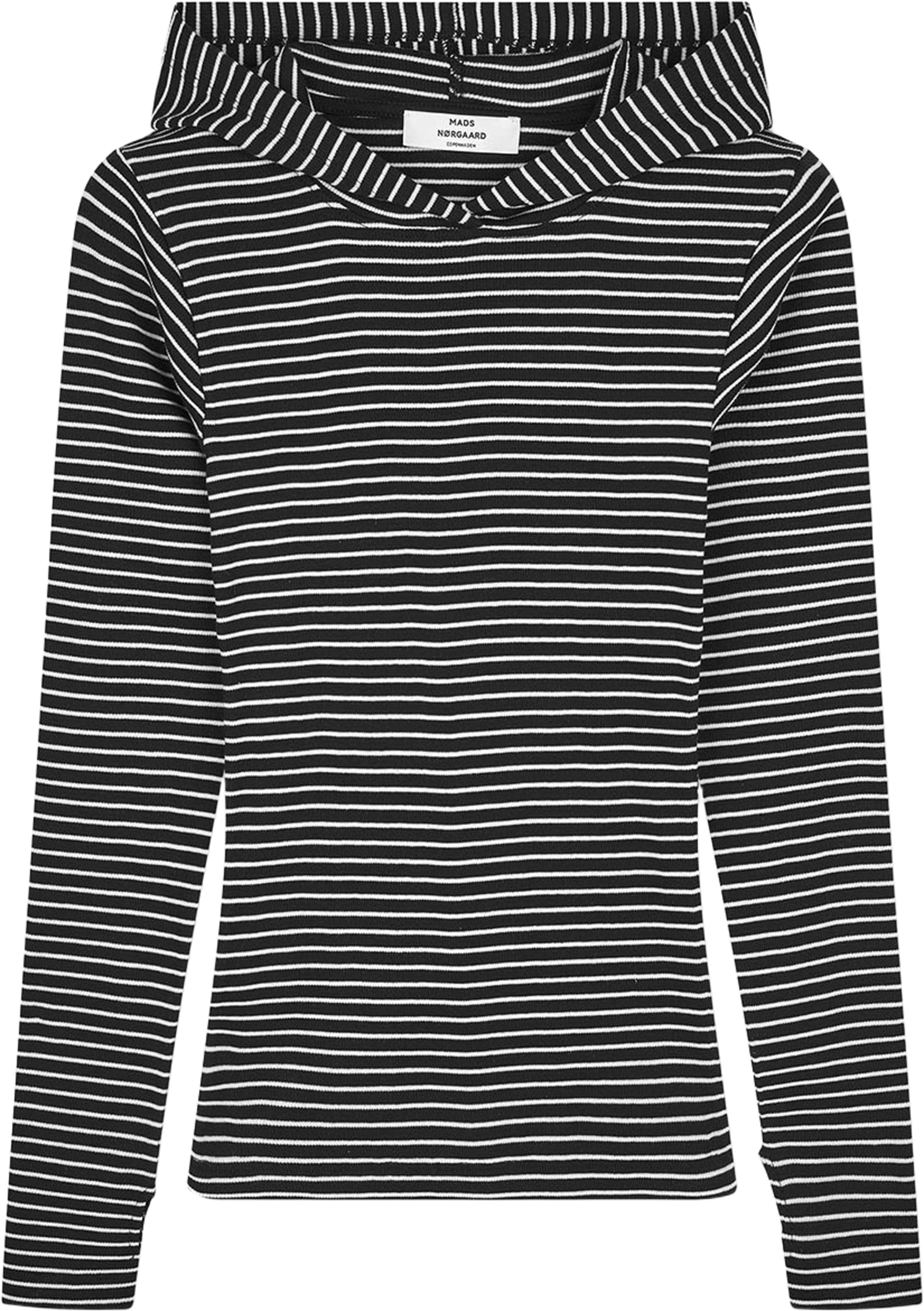 2x2 Cotton Stripe Tutti Hood, från Mads Nørgaard, i färgen Black/Vanilla Ice. Klicka för att öppna bilden i stort format