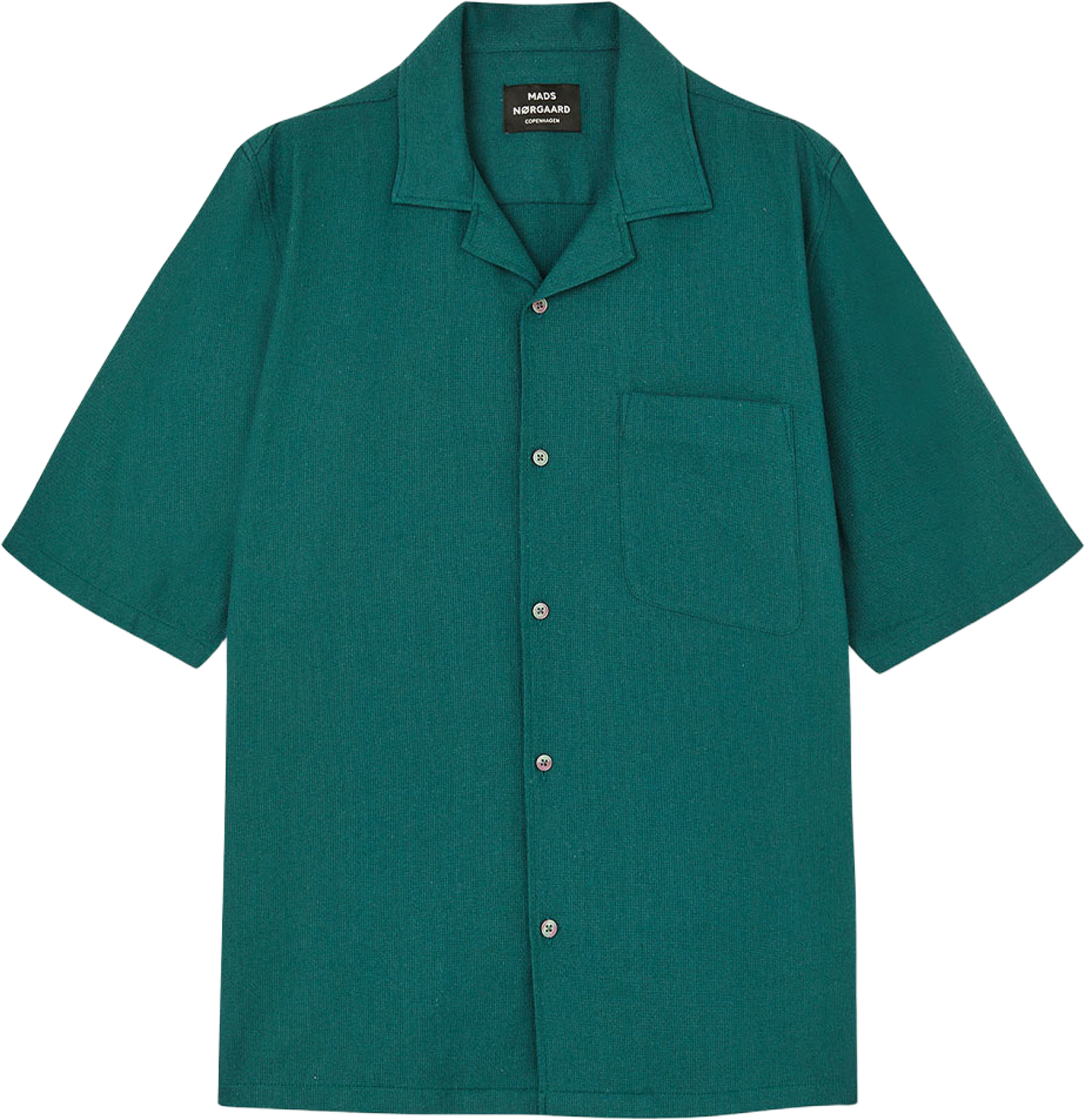 Texture Kenji Shirt SS, från Mads Nørgaard, i färgen Deep Sea. Klicka för att öppna bilden i stort format