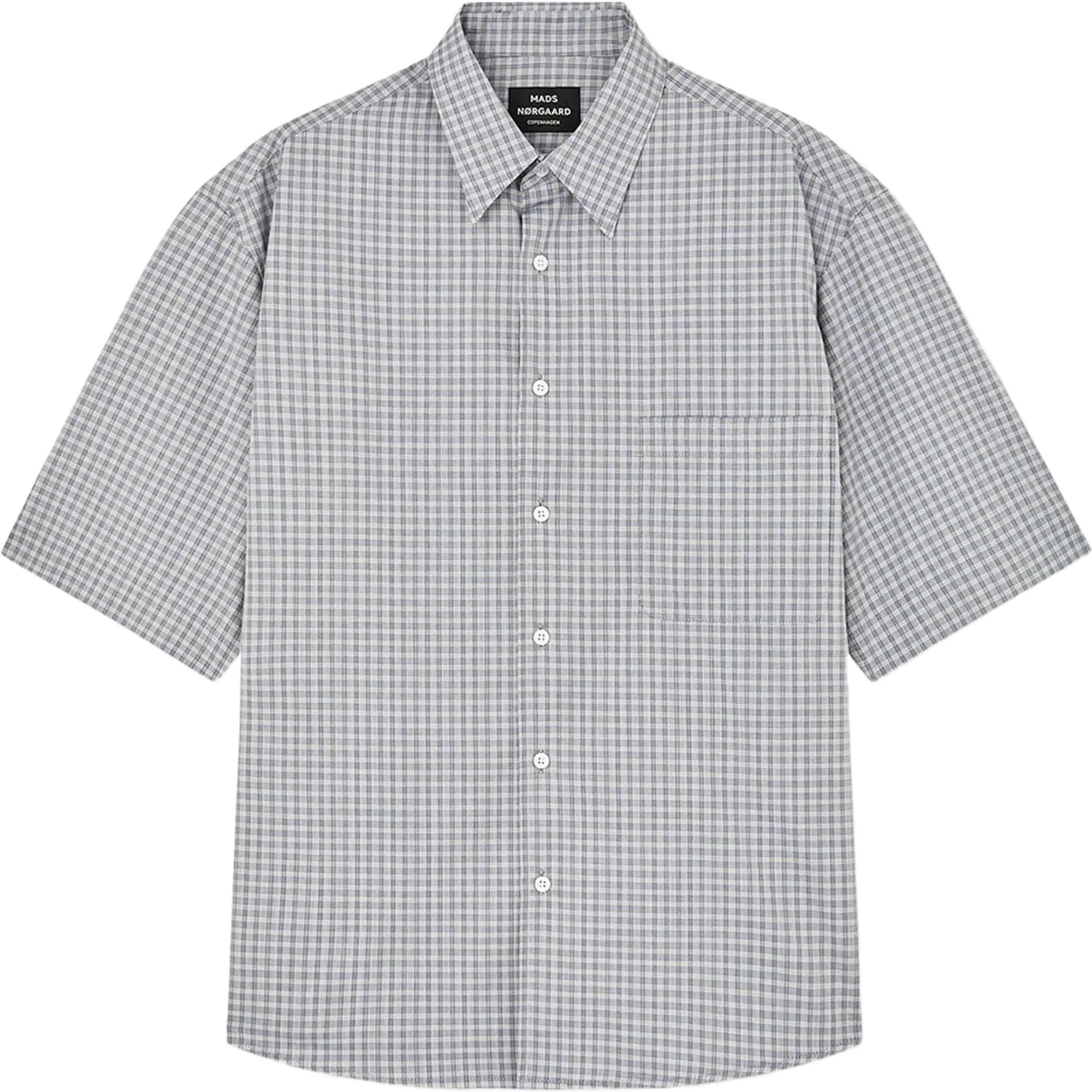 Cotton Soft Oskar Shirt SS, från Mads Nørgaard, i färgen Sky Captain Ch. Klicka för att öppna bilden i stort format