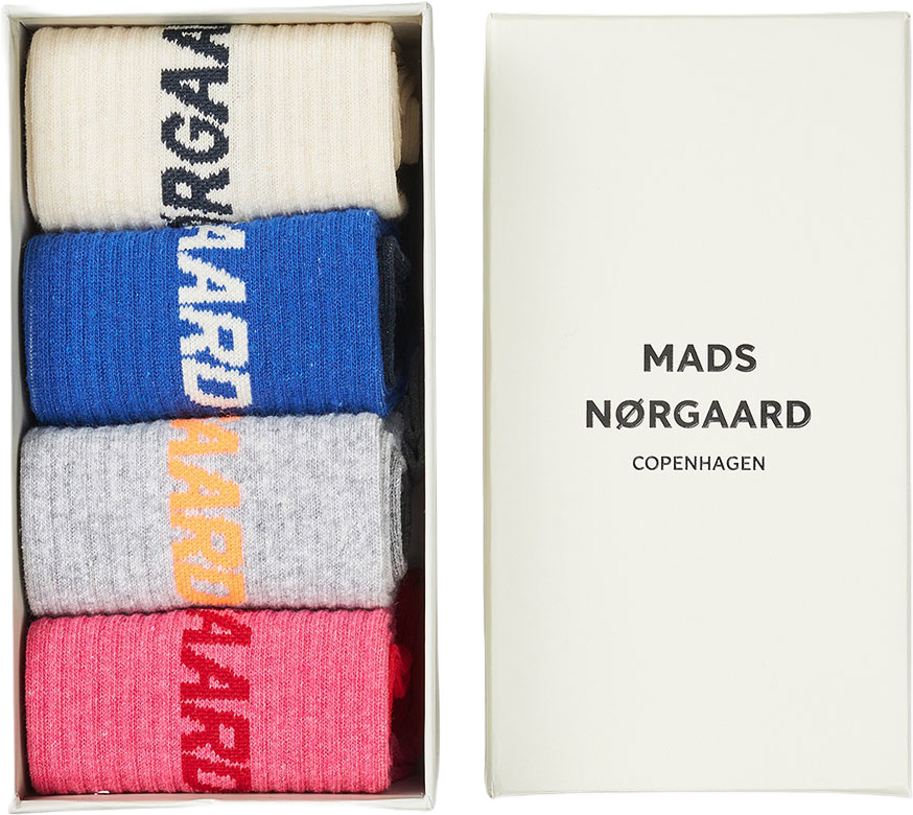 Sock Box Logo Stepper, från Mads Nørgaard, i färgen Sock Box Mix. Klicka för att öppna bilden i stort format