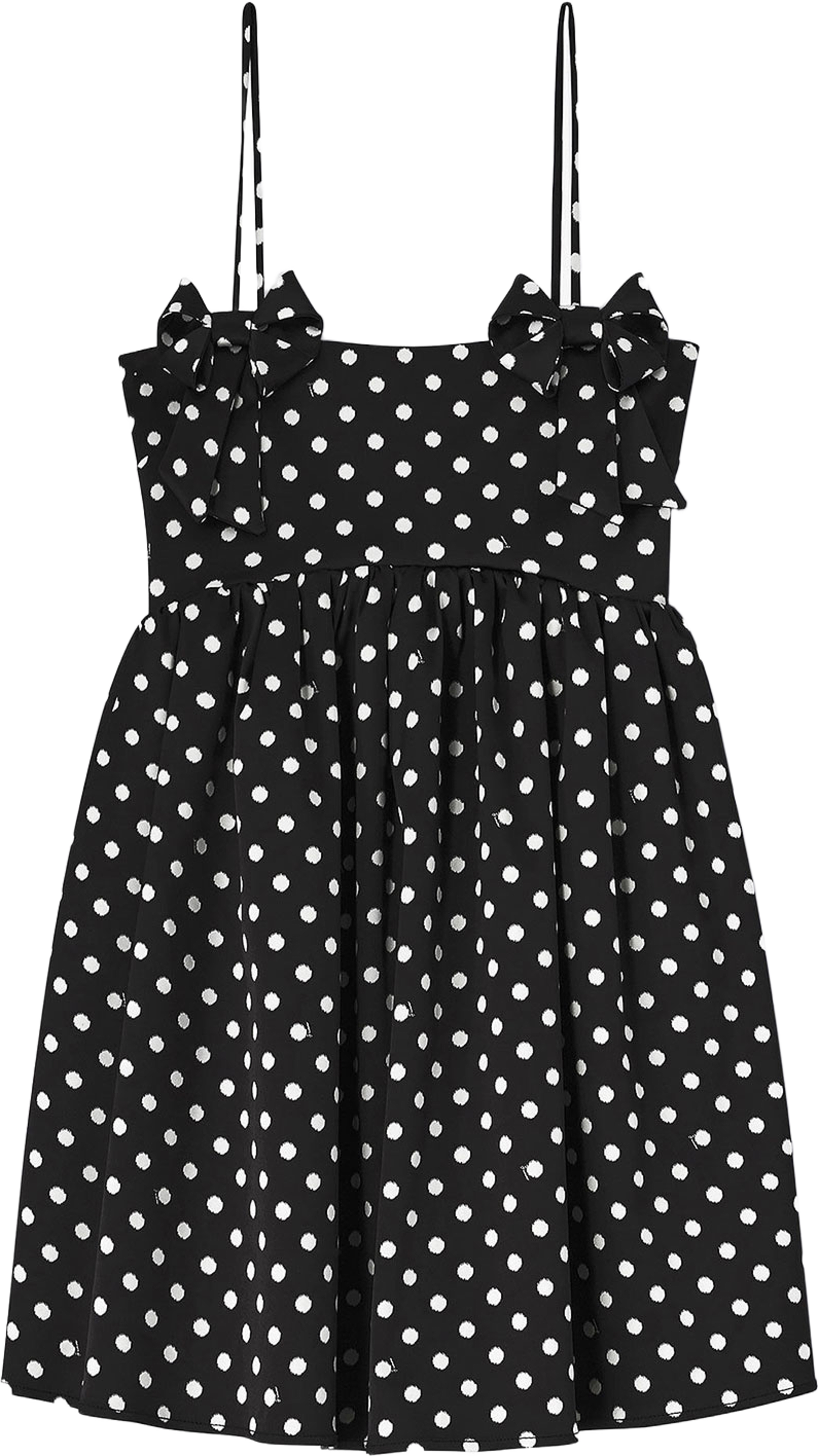 Printed Double Satin Mini Strap Dress, från GANNI, i färgen Black. Klicka för att öppna bilden i stort format