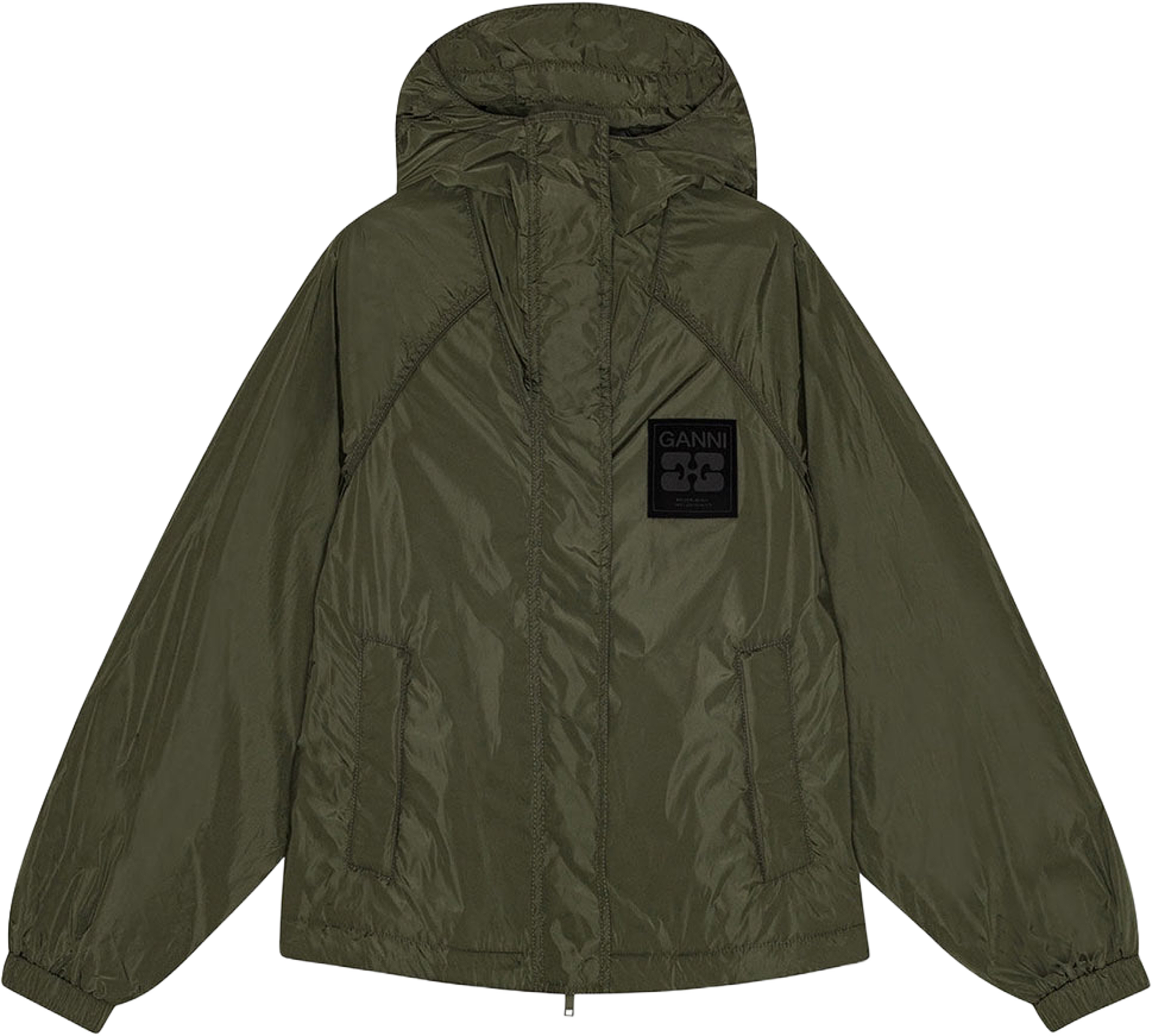 Flyweight Nylon Jacket, från GANNI, i färgen Kalamata. Klicka för att öppna bilden i stort format