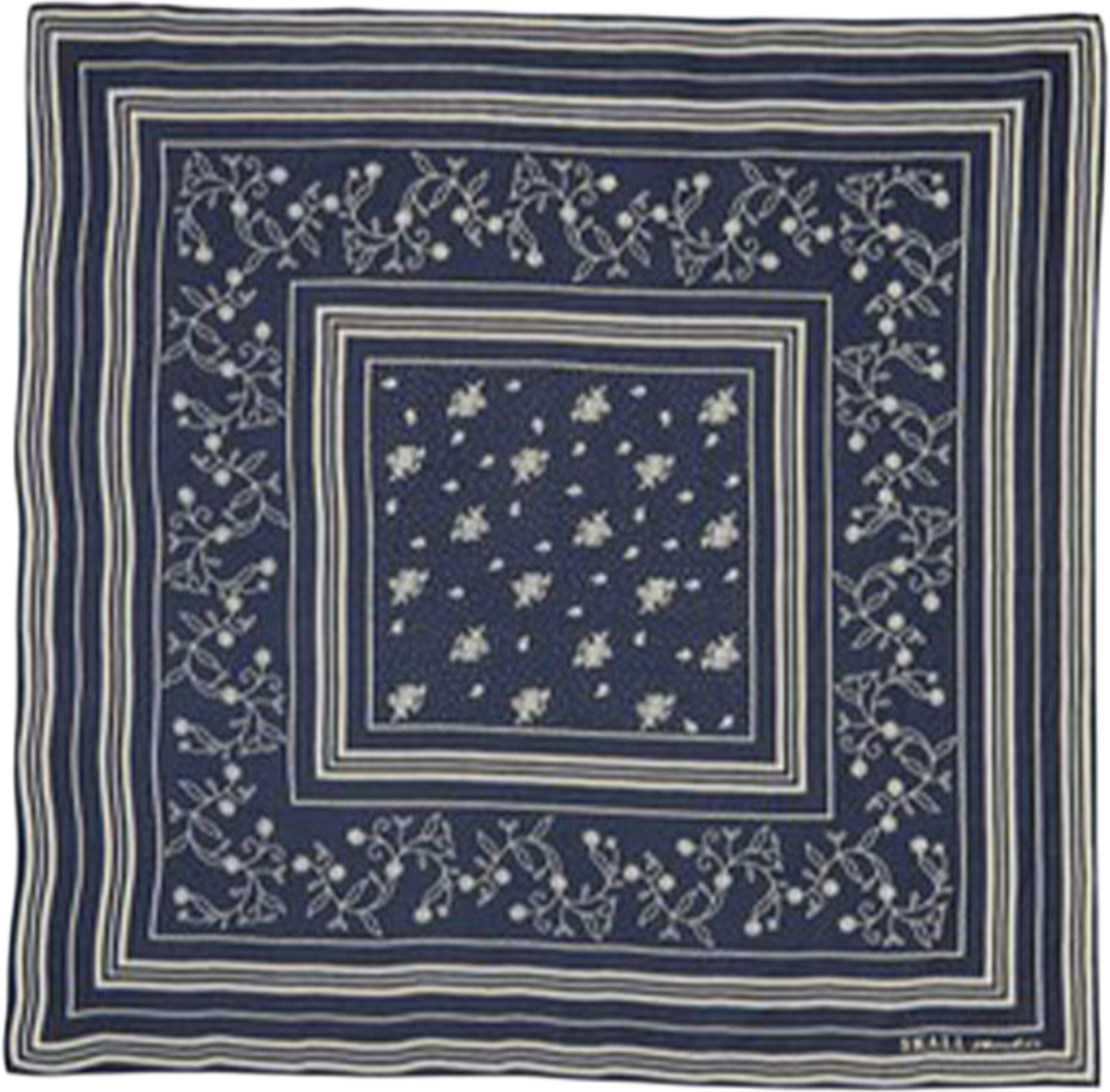 Skall classic scarf 55x55, från Skall Studio, i färgen Dark Navy/Light Cream. Klicka för att öppna bilden i stort format
