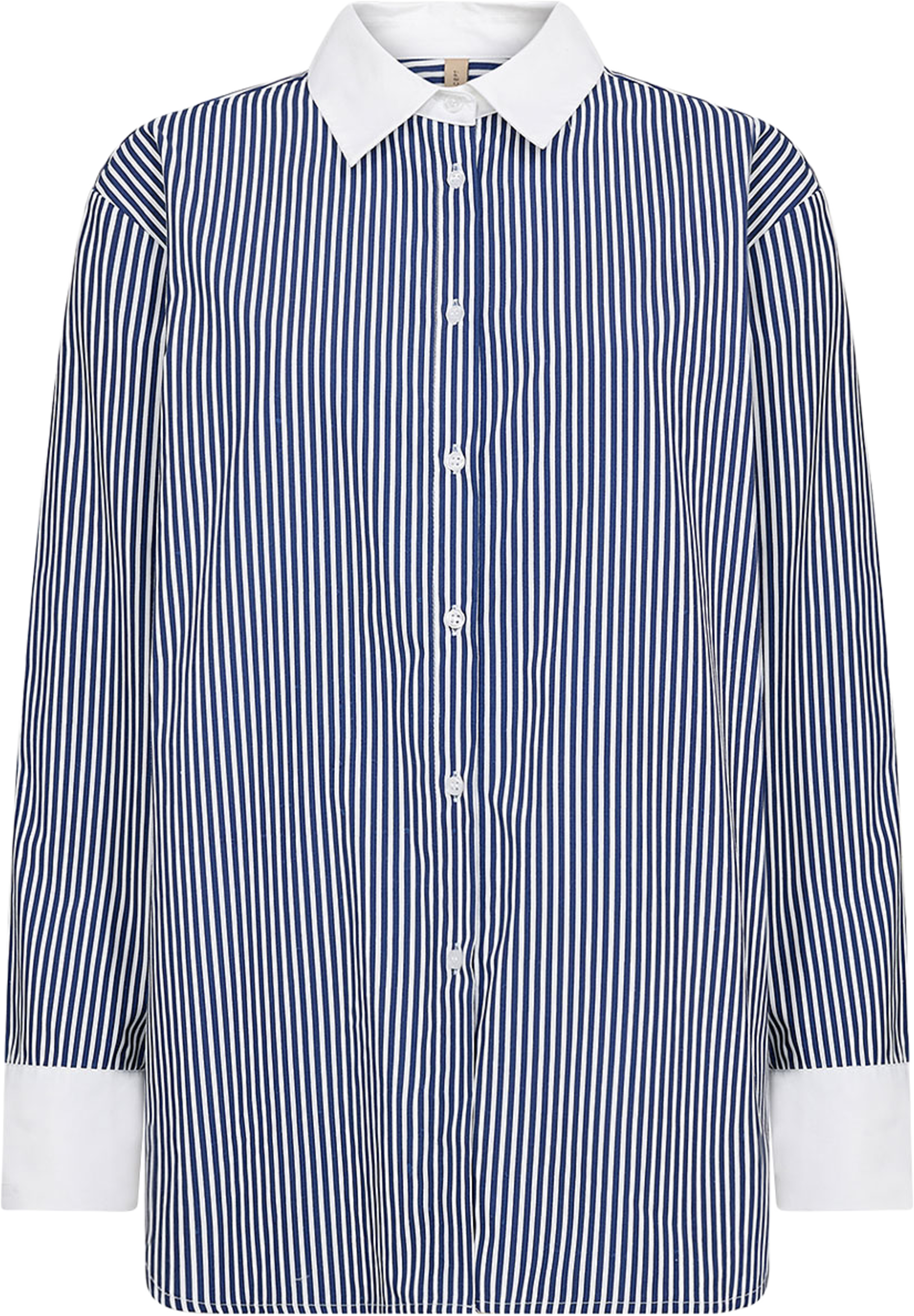 Sc-Belinda 2 Shirt, från Soyaconcept, i färgen Navy Combi. Klicka för att öppna bilden i stort format