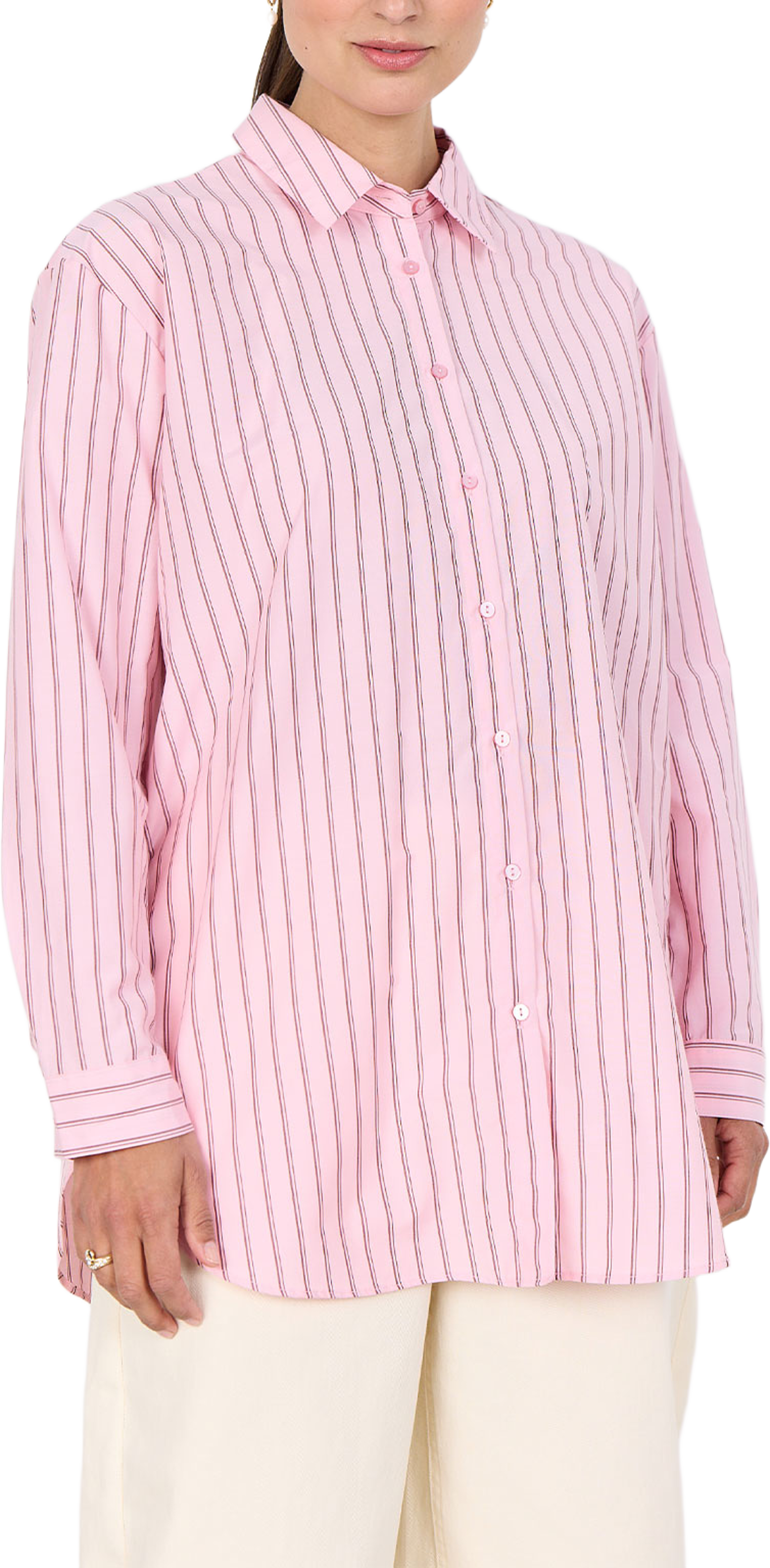 Sc-Bardot 2 Shirt, från Soyaconcept, i färgen Rose Combi. Klicka för att öppna bilden i stort format