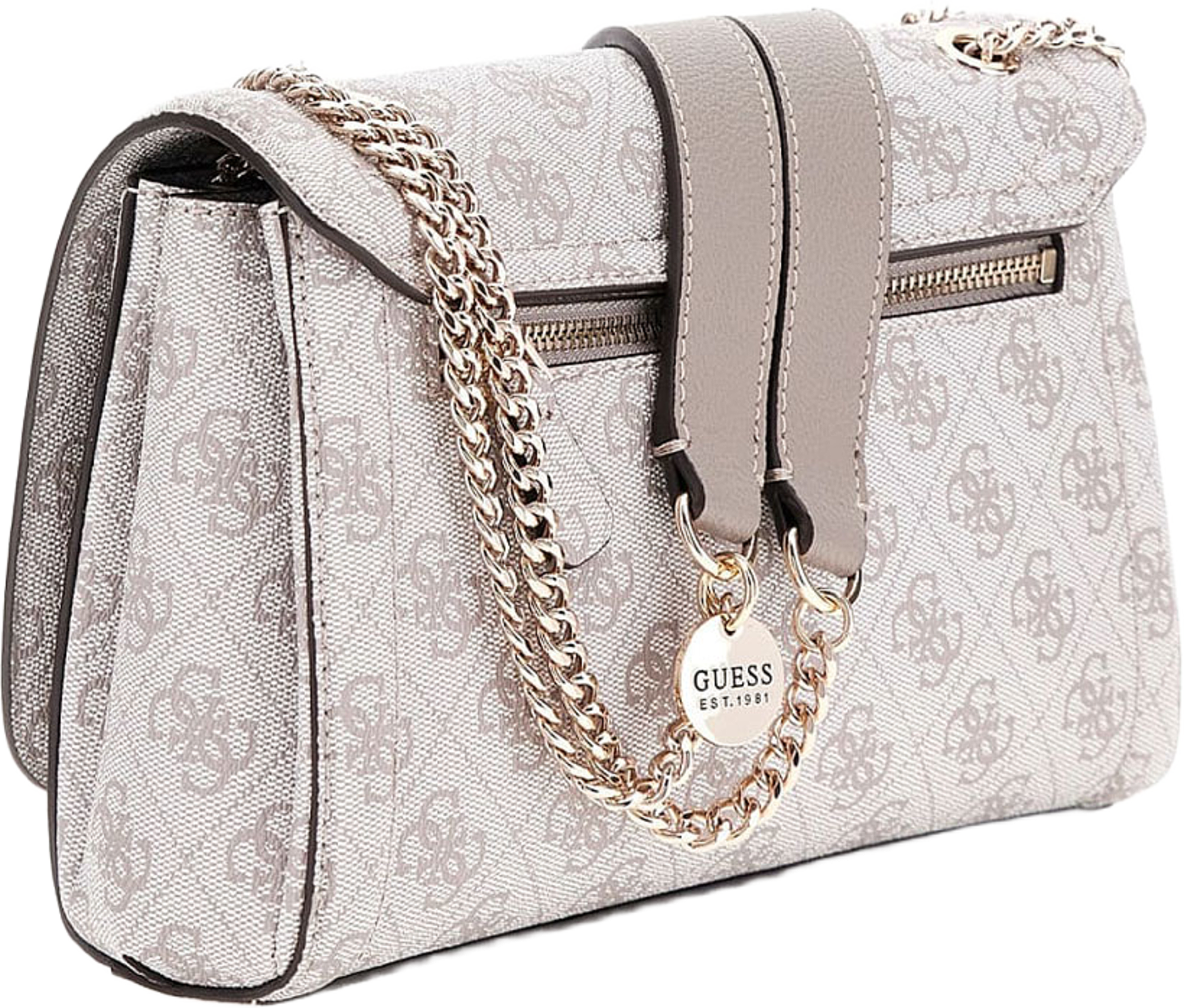 NOELLE II CNVRTBLE XBODY FLAP, från Guess, i färgen Dark Taupe Logo. Klicka för att öppna bilden i stort format