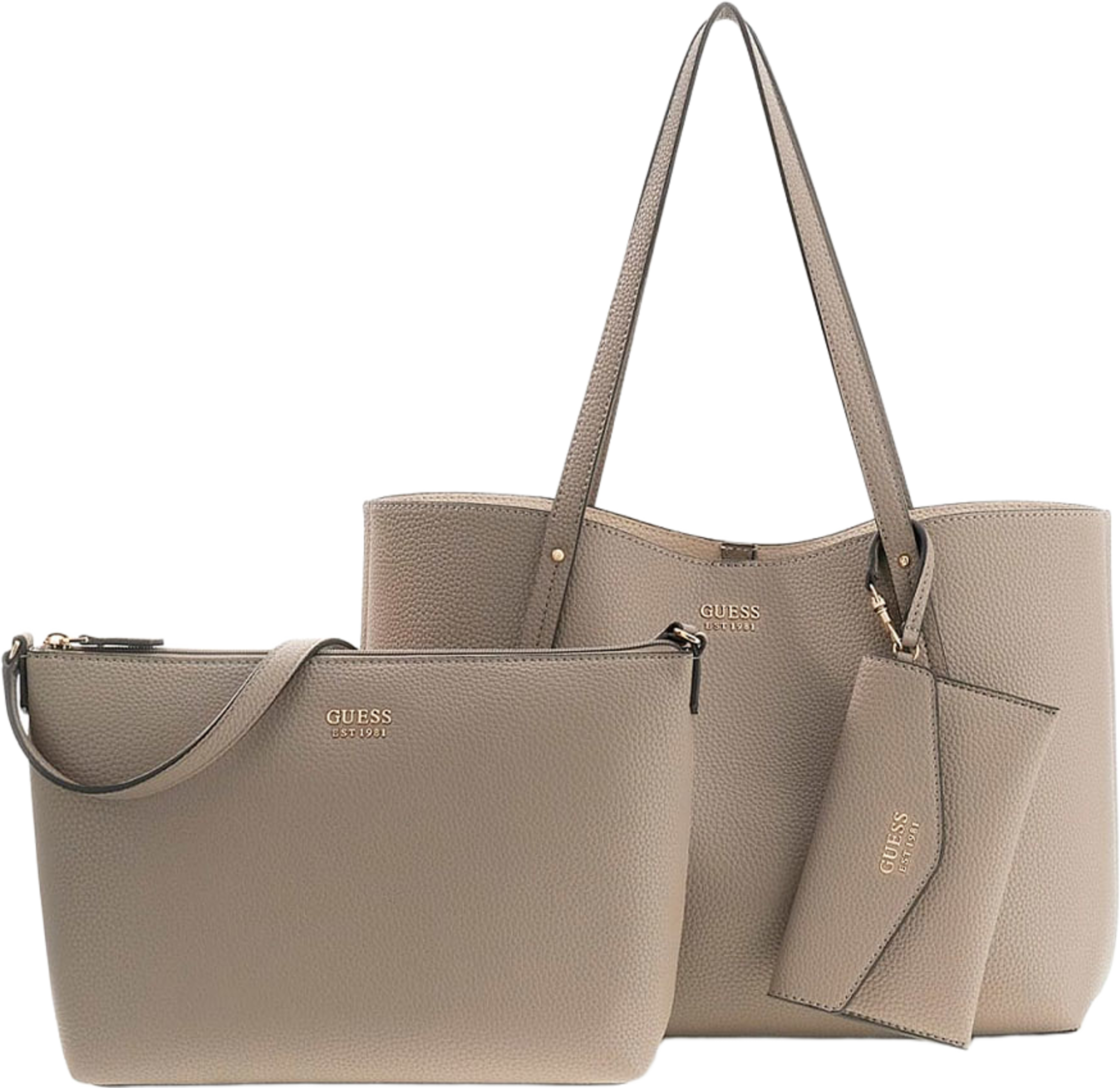 BRENTON TOTE, från Guess, i färgen Dark Taupe. Klicka för att öppna bilden i stort format