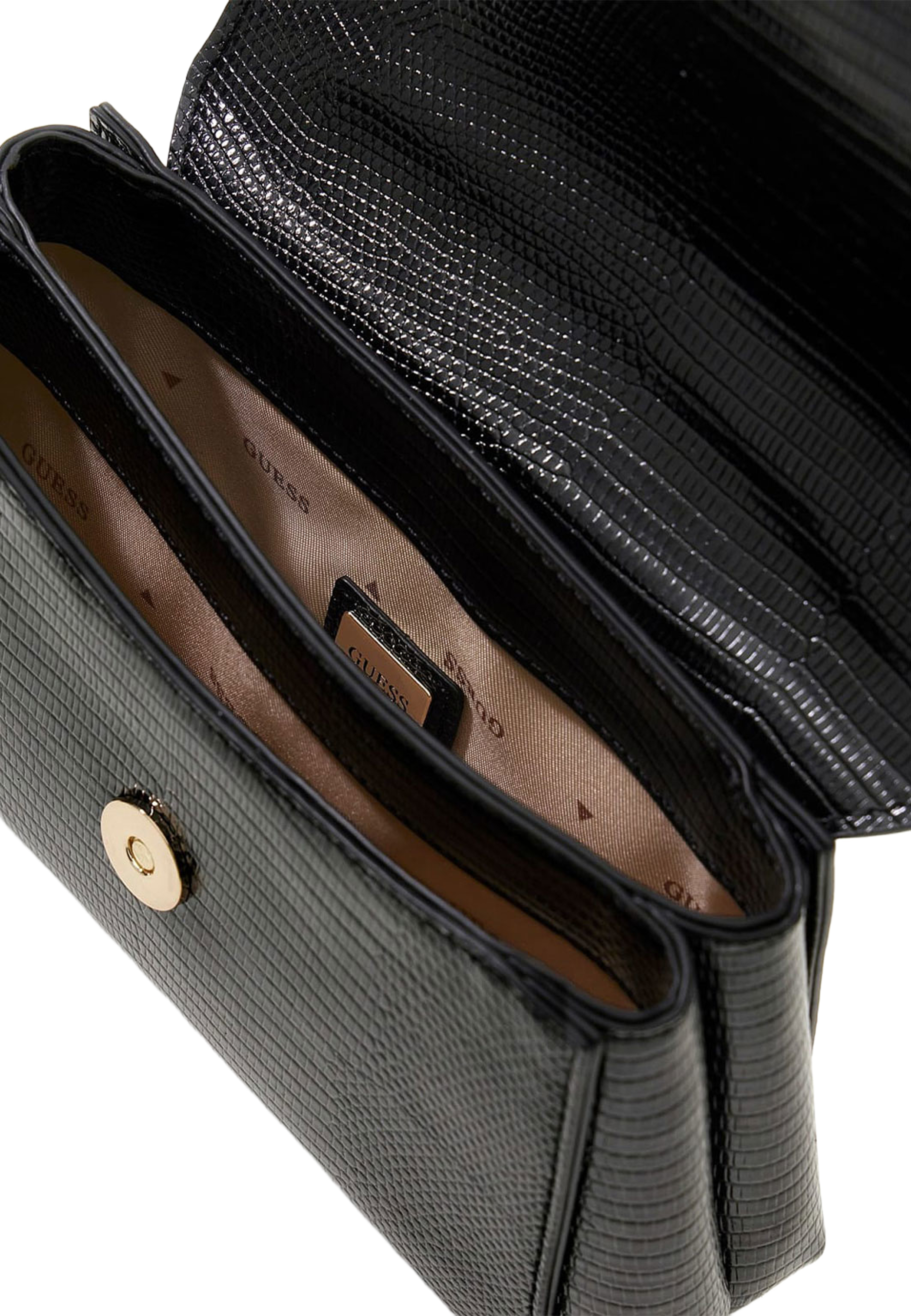 MELINDA MINI CNVRTBL XBDY FLAP, från Guess, i färgen Black. Klicka för att öppna bilden i stort format