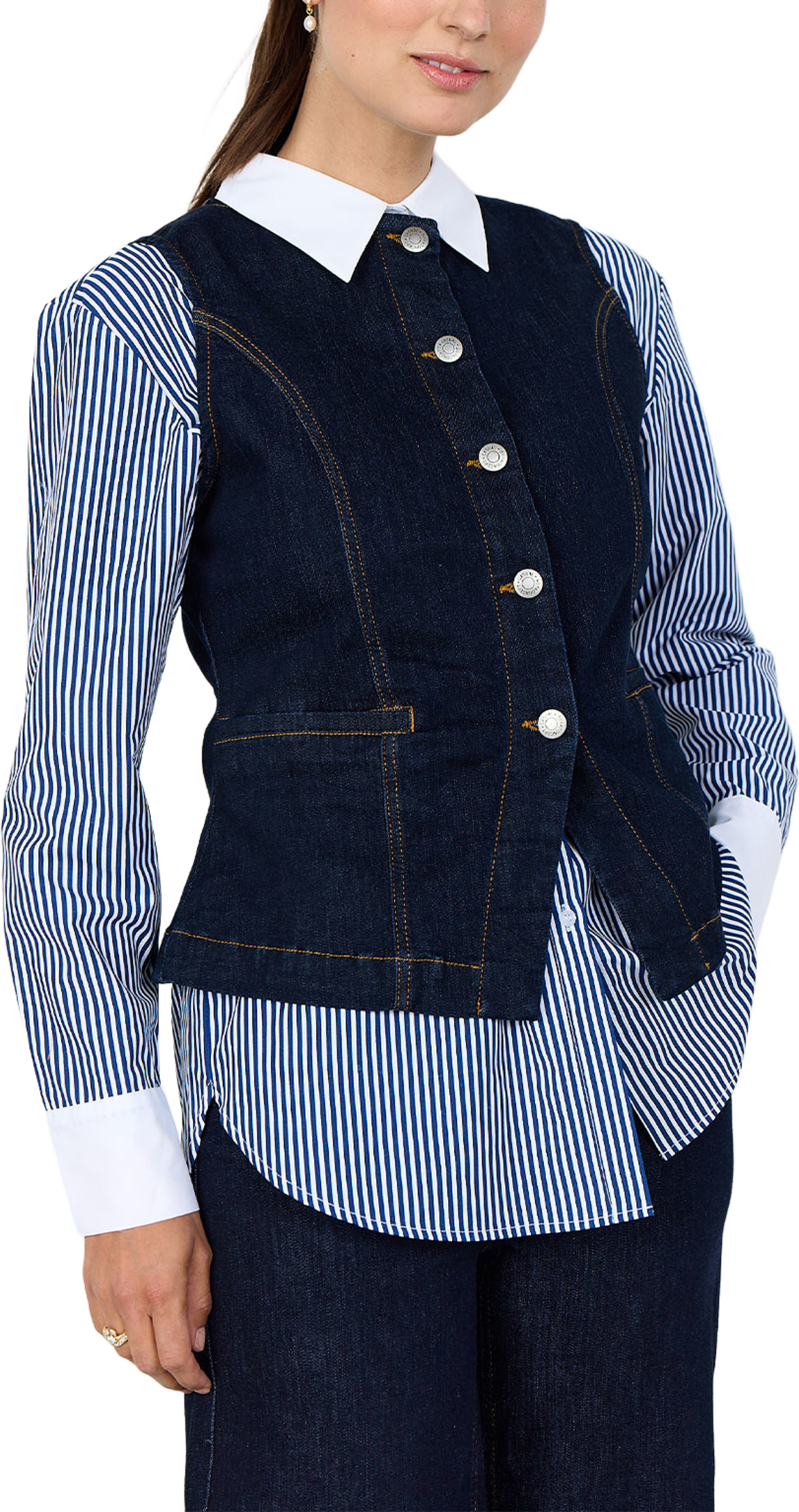 Sc-Kimberly 42 Waistcoat, från Soyaconcept, i färgen Raw Blue Denim. Klicka för att öppna bilden i stort format