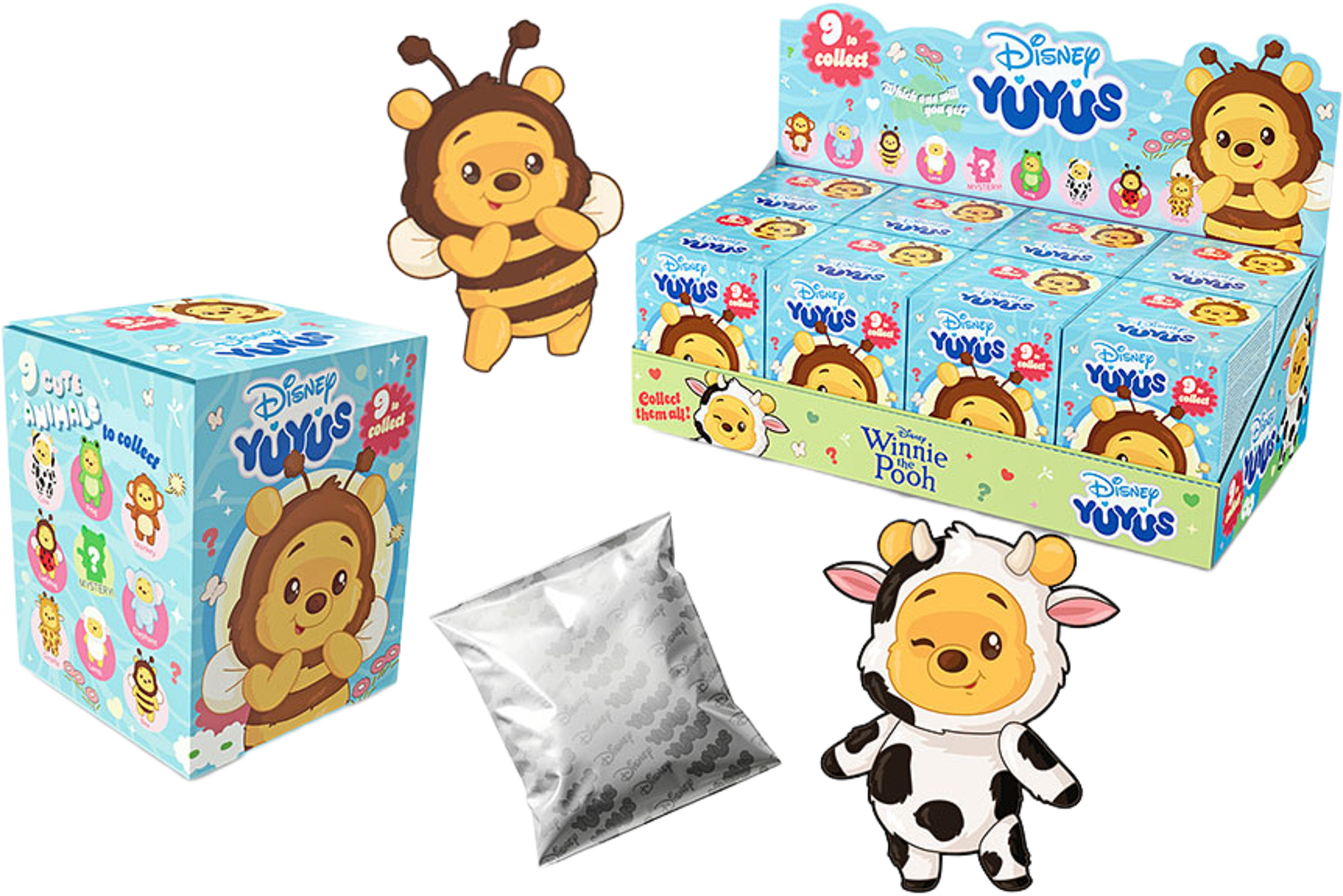 Disney YuYus Nalle Puh nyckelring Blindbox, 12 cm, från Disney, i färgen Multicolor. Klicka för att öppna bilden i stort format