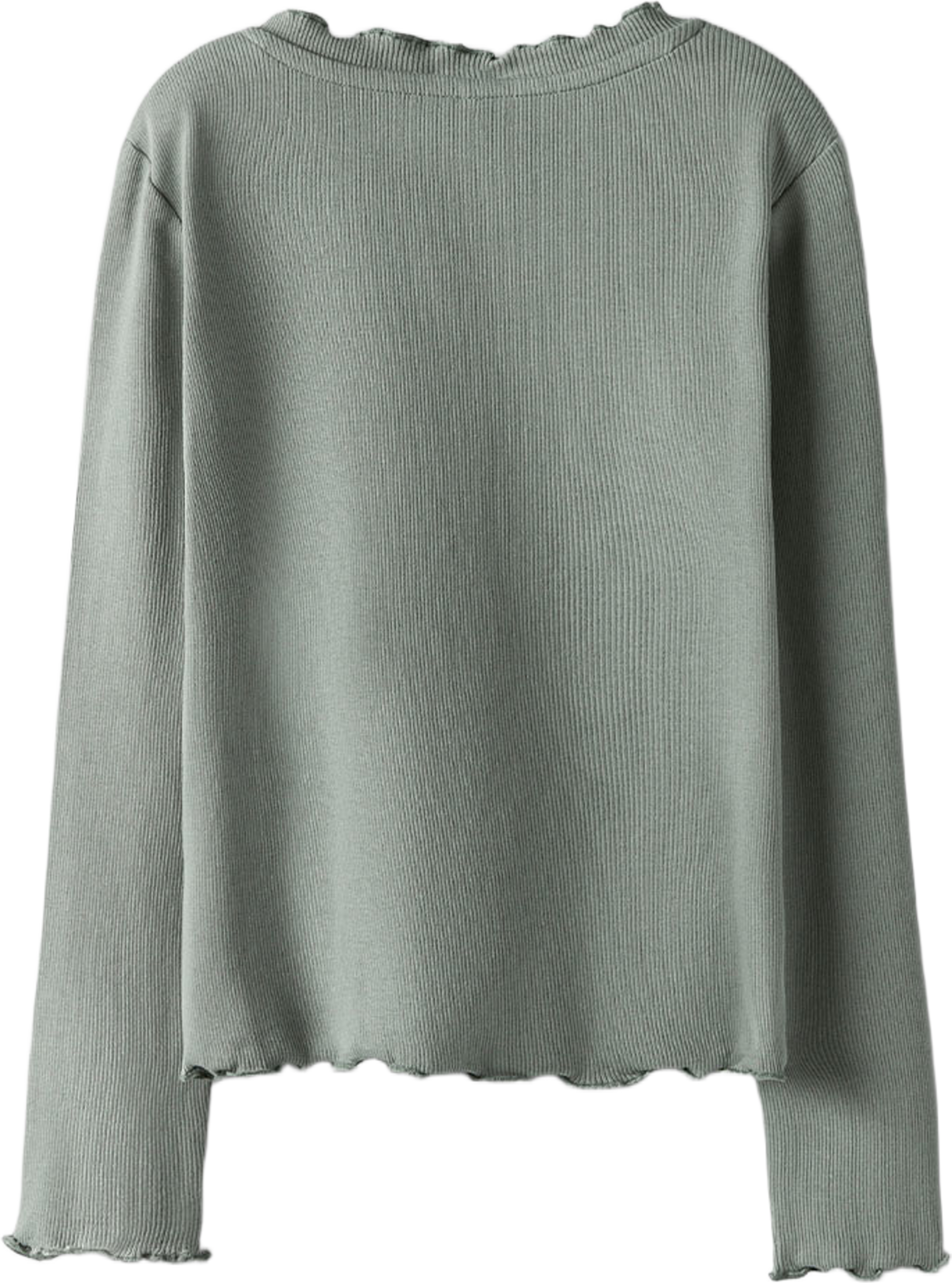 NKFBACDO LS SLIM SHORT TOP, från Name It, i färgen Shadow. Klicka för att öppna bilden i stort format