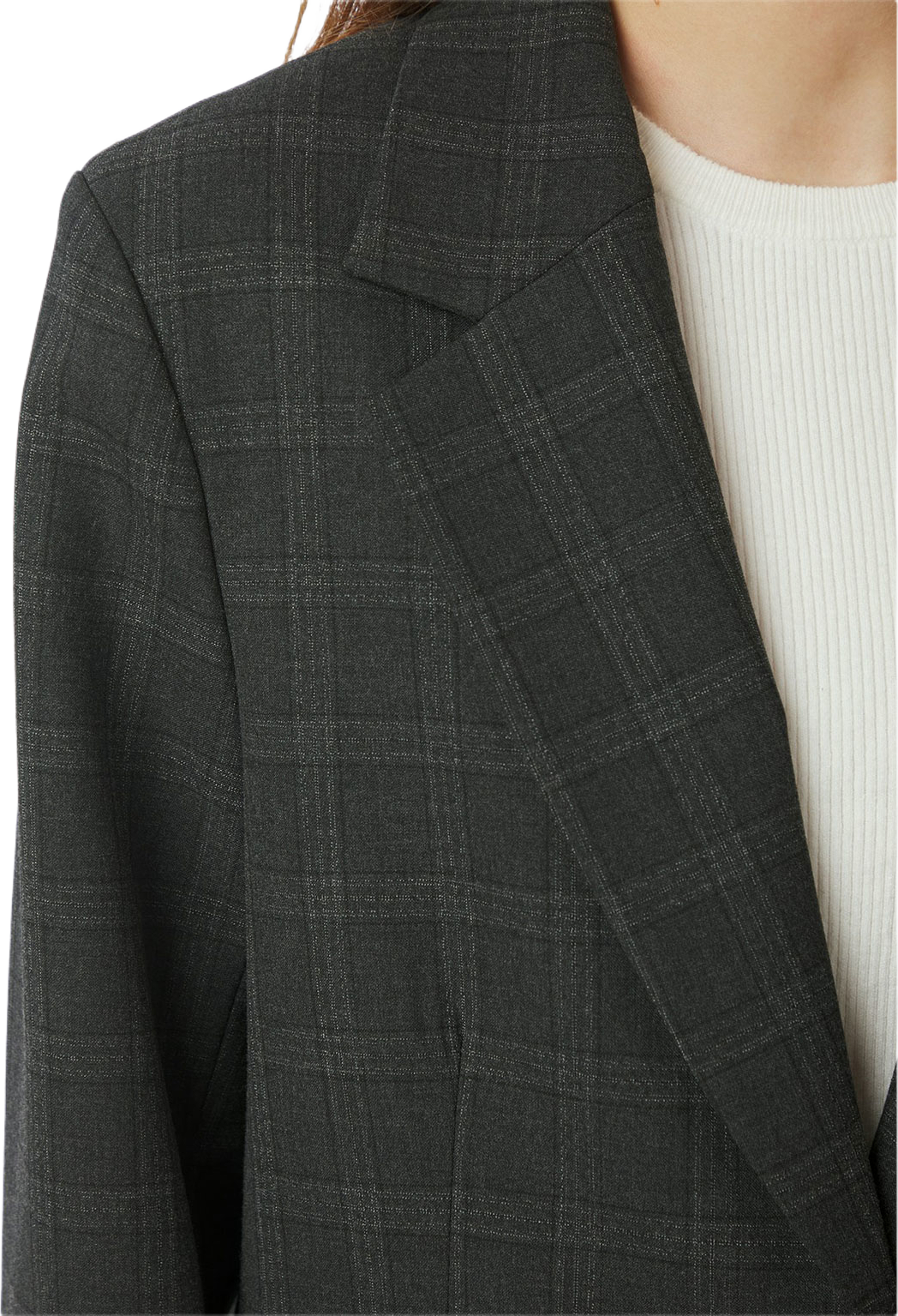 Gaby Check Blazer, från Neo Noir, i färgen Antracit. Klicka för att öppna bilden i stort format