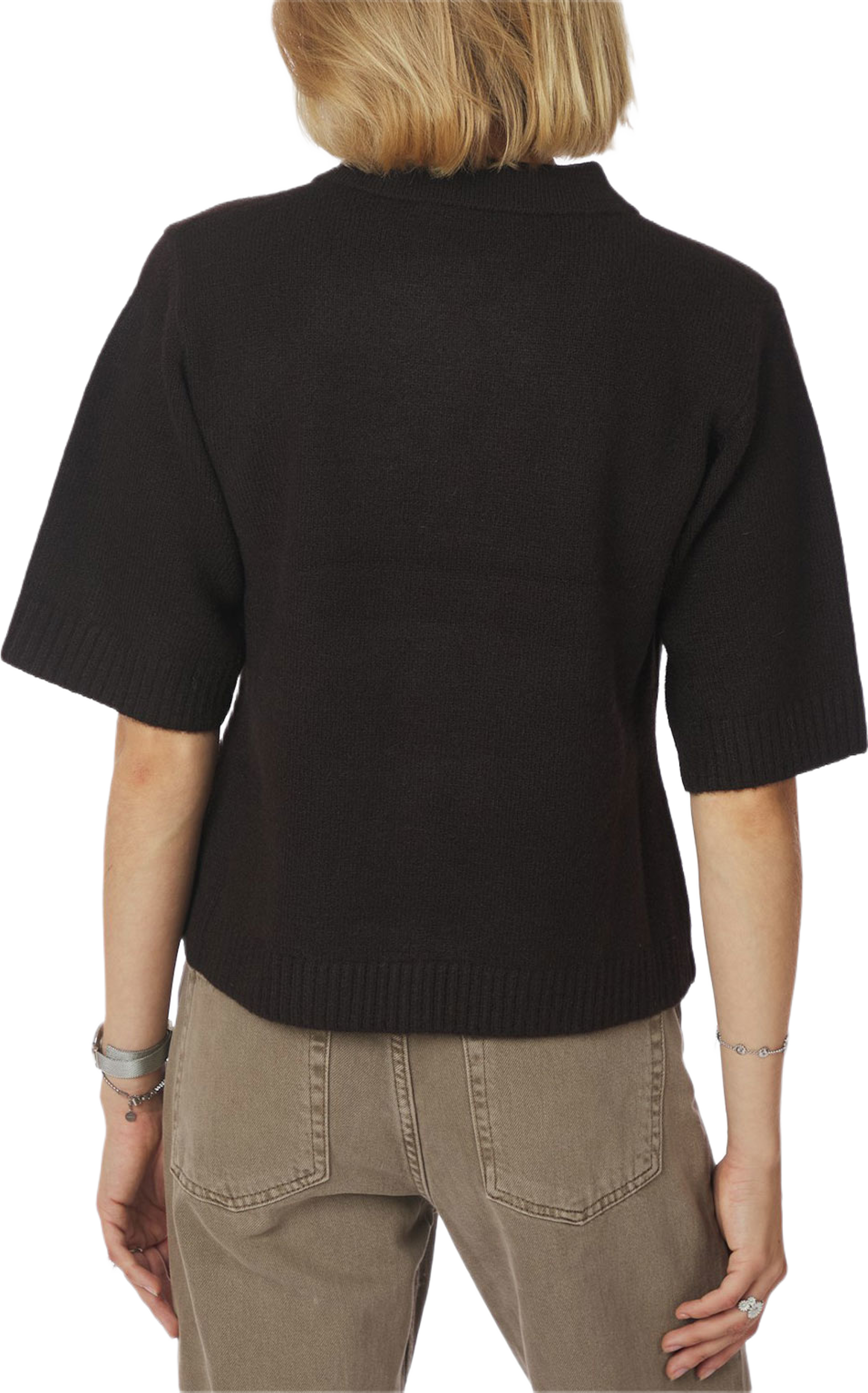 Cunna Knit Blouse, från Neo Noir, i färgen Dark Brown. Klicka för att öppna bilden i stort format