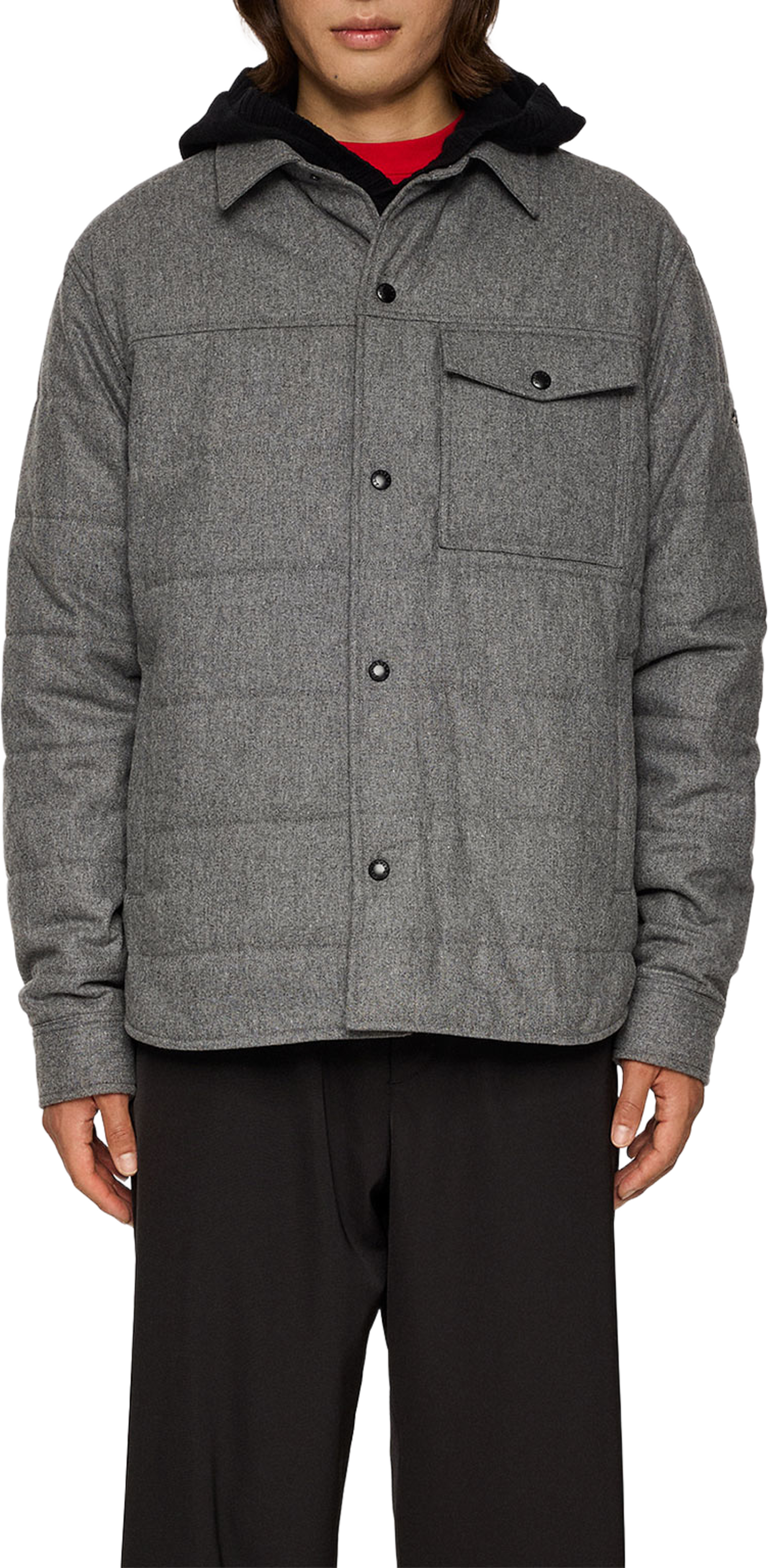 Nelson Padded quilt overshirt, från J.Lindeberg, i färgen Dark Grey Melange. Klicka för att öppna bilden i stort format