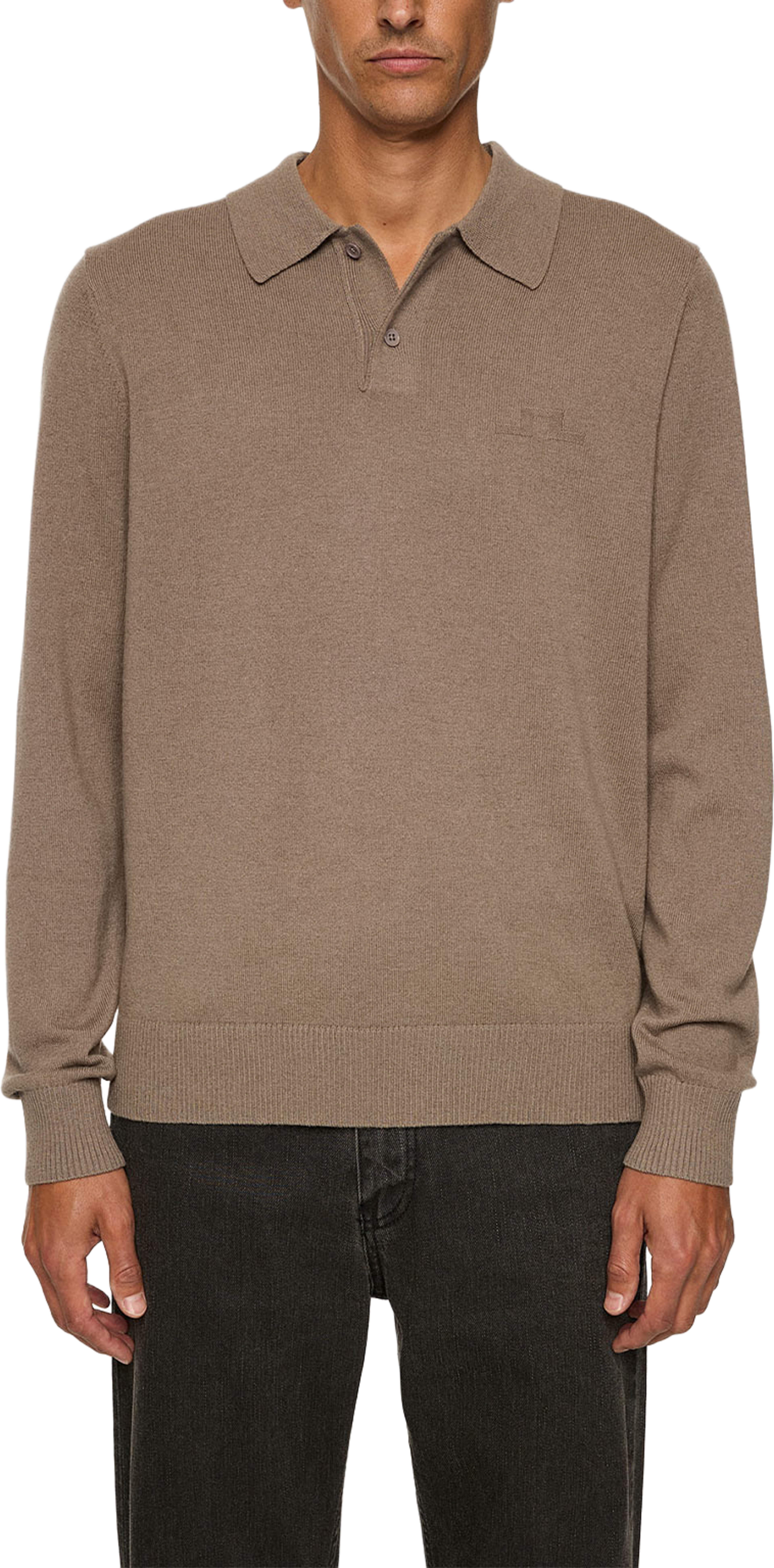 Edgar Knitted Wool Polo, från J.Lindeberg, i färgen Brindle. Klicka för att öppna bilden i stort format