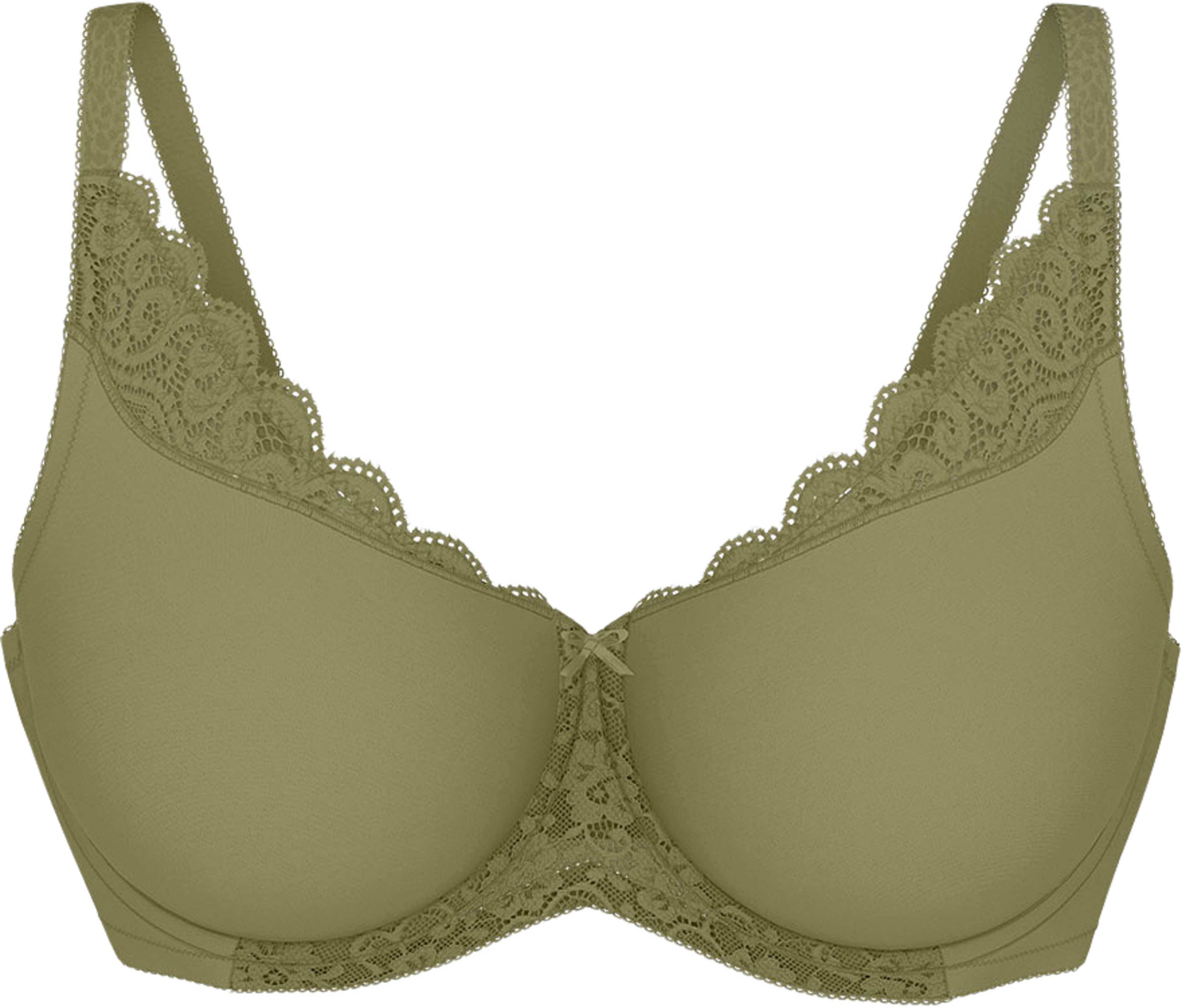Amourette W01 Bra, från Triumph, i färgen Olive Gold. Klicka för att öppna bilden i stort format