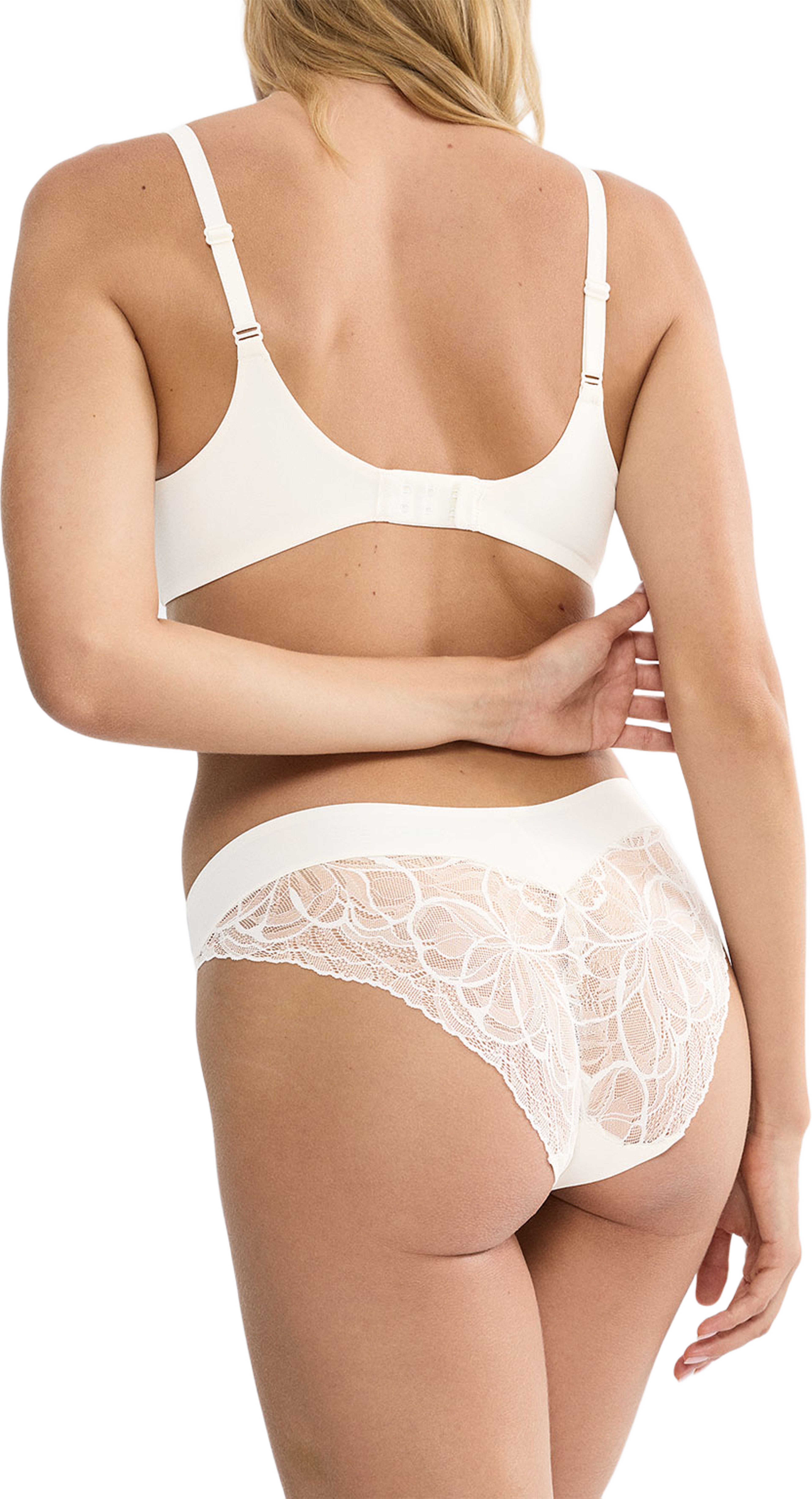 Body Make-Up Illusion Lace Highleg Tai, från Triumph, i färgen Ecru White. Klicka för att öppna bilden i stort format