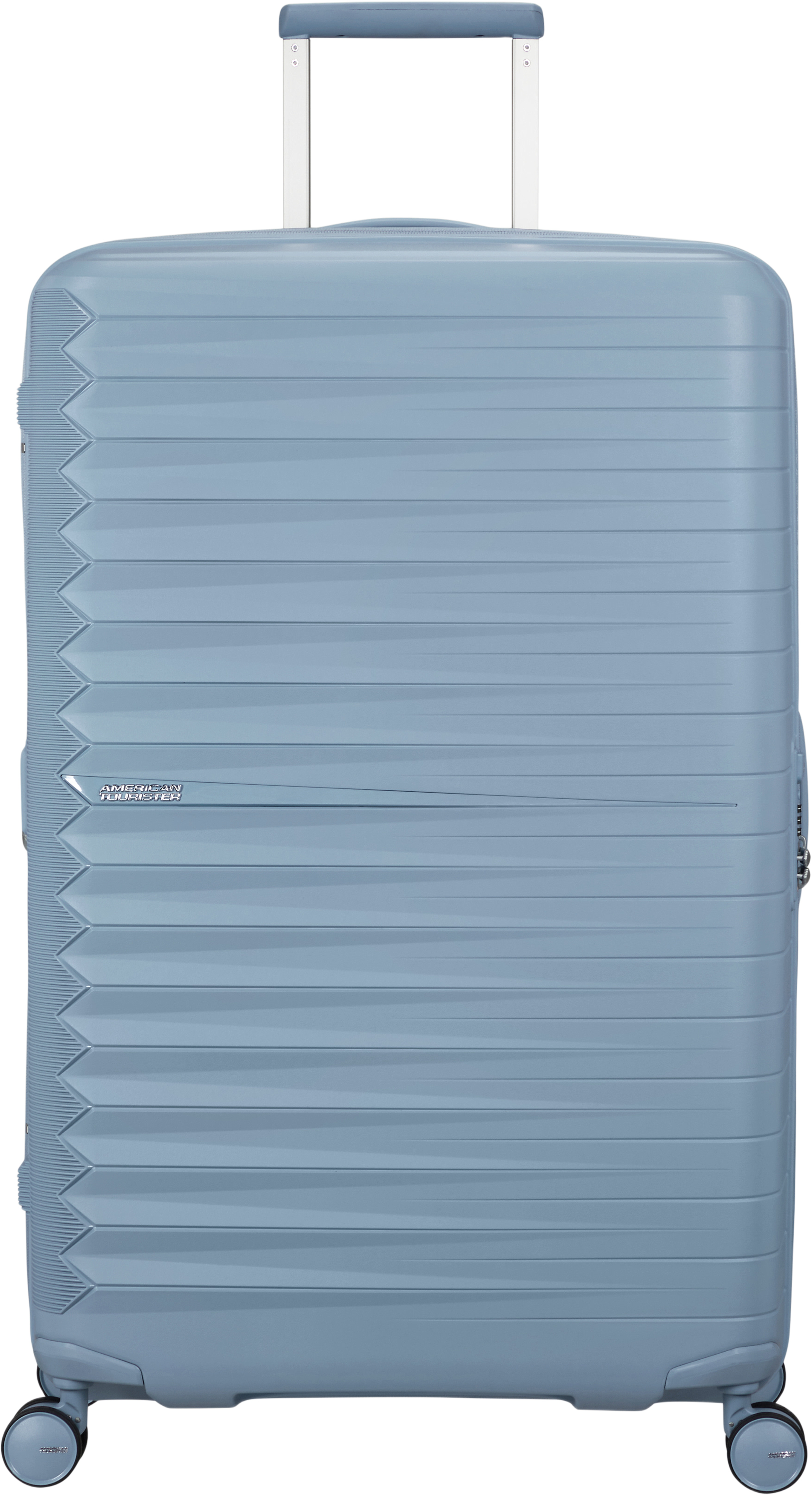 Resväska 77 cm Fast Forward, från American Tourister, i färgen Steel Blue. Klicka för att öppna bilden i stort format