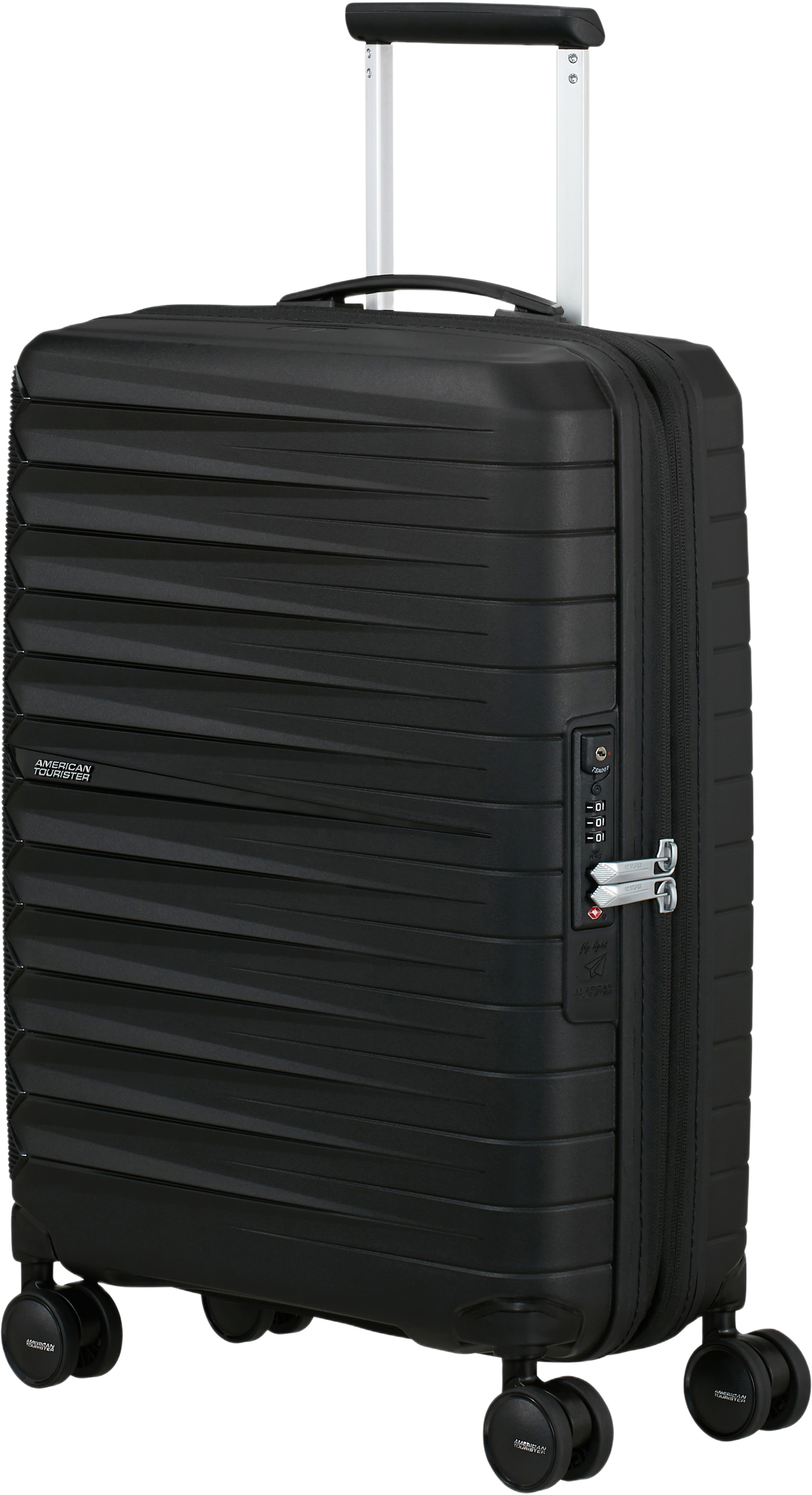 Kabinväska 55 cm Fast Forward, från American Tourister, i färgen Flash Black. Klicka för att öppna bilden i stort format
