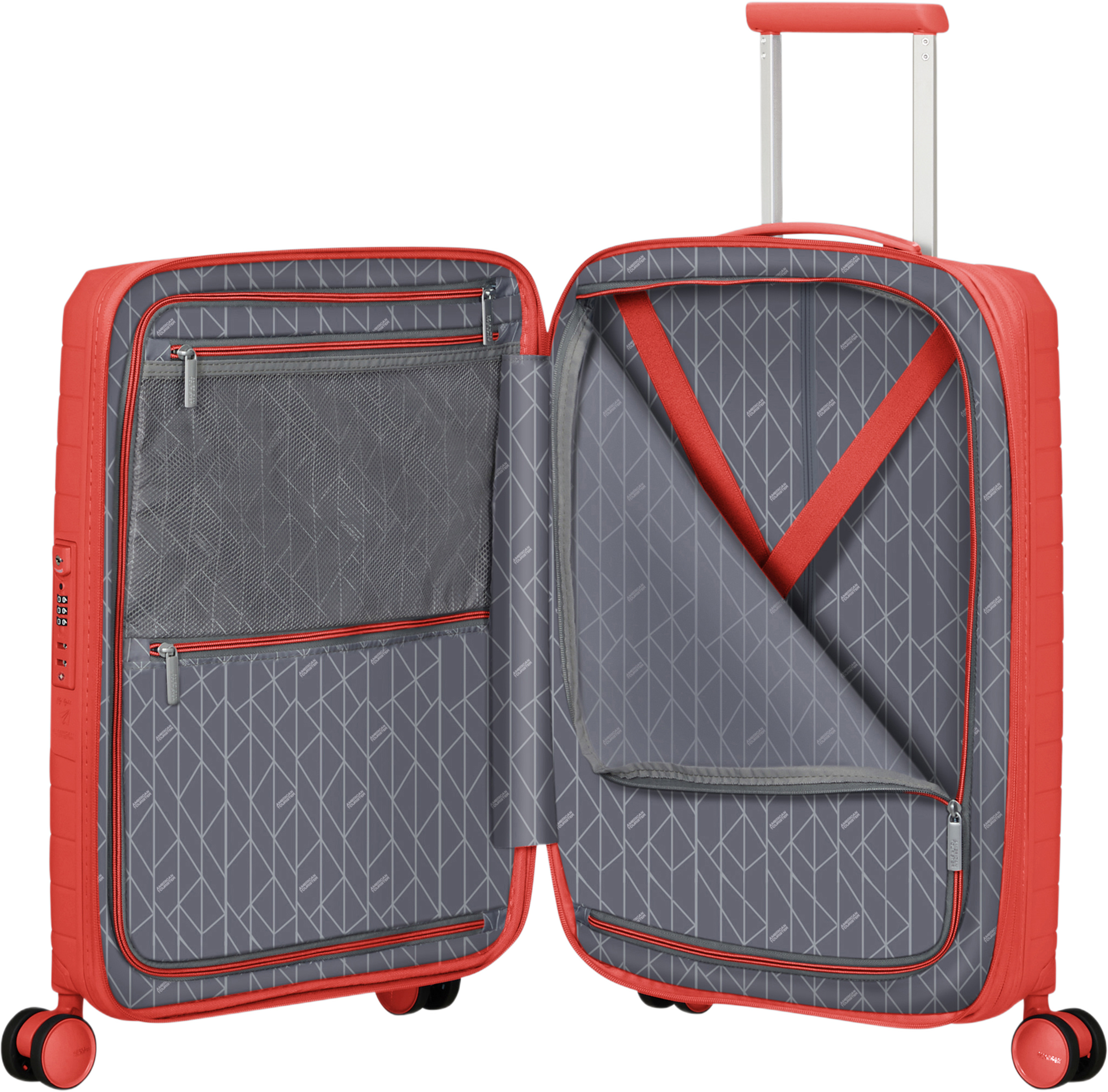 Kabinväska 55 cm Fast Forward, från American Tourister, i färgen Sunset Coral. Klicka för att öppna bilden i stort format