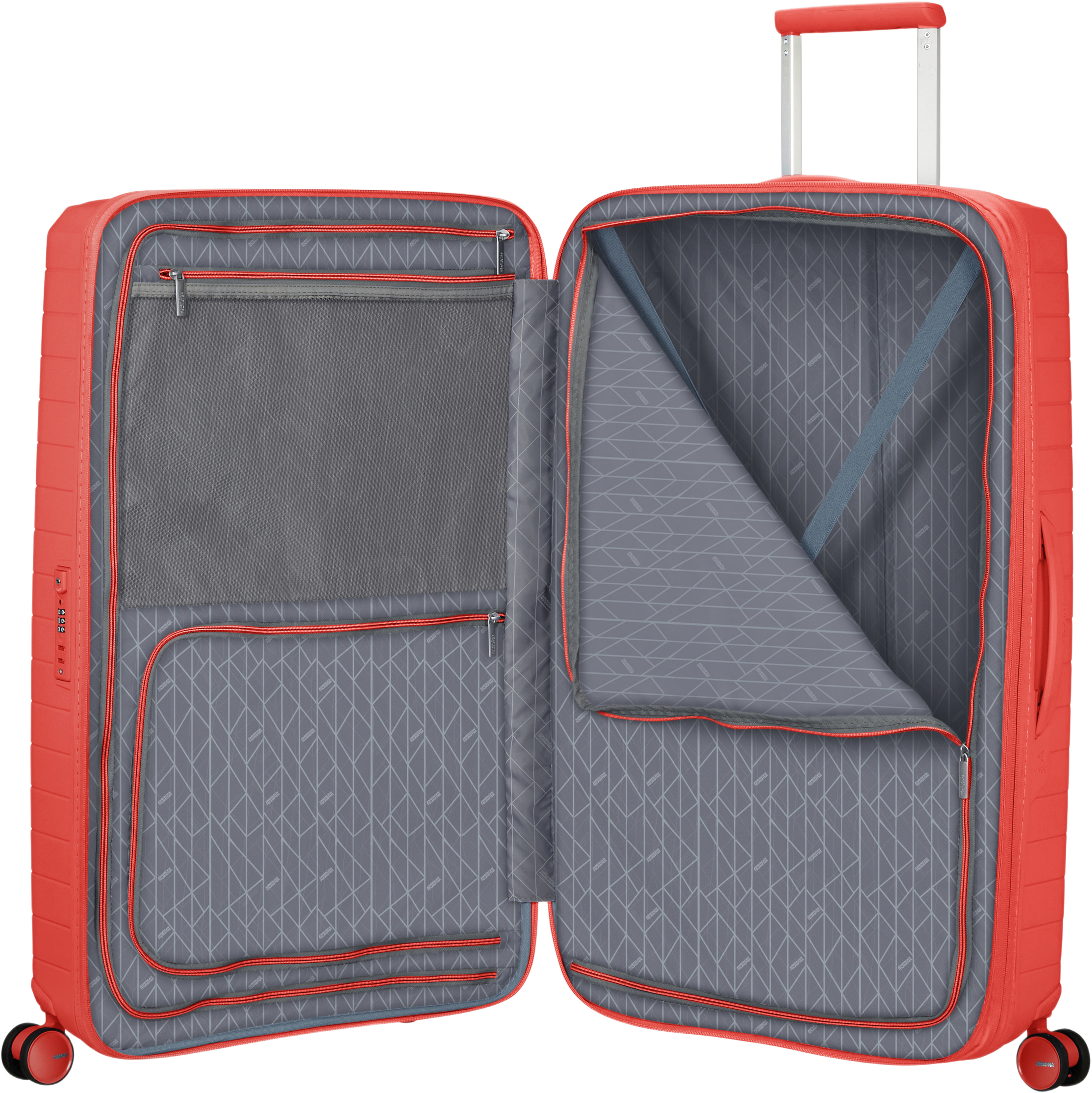 Resväska 77 cm Fast Forward, från American Tourister, i färgen Sunset Coral. Klicka för att öppna bilden i stort format