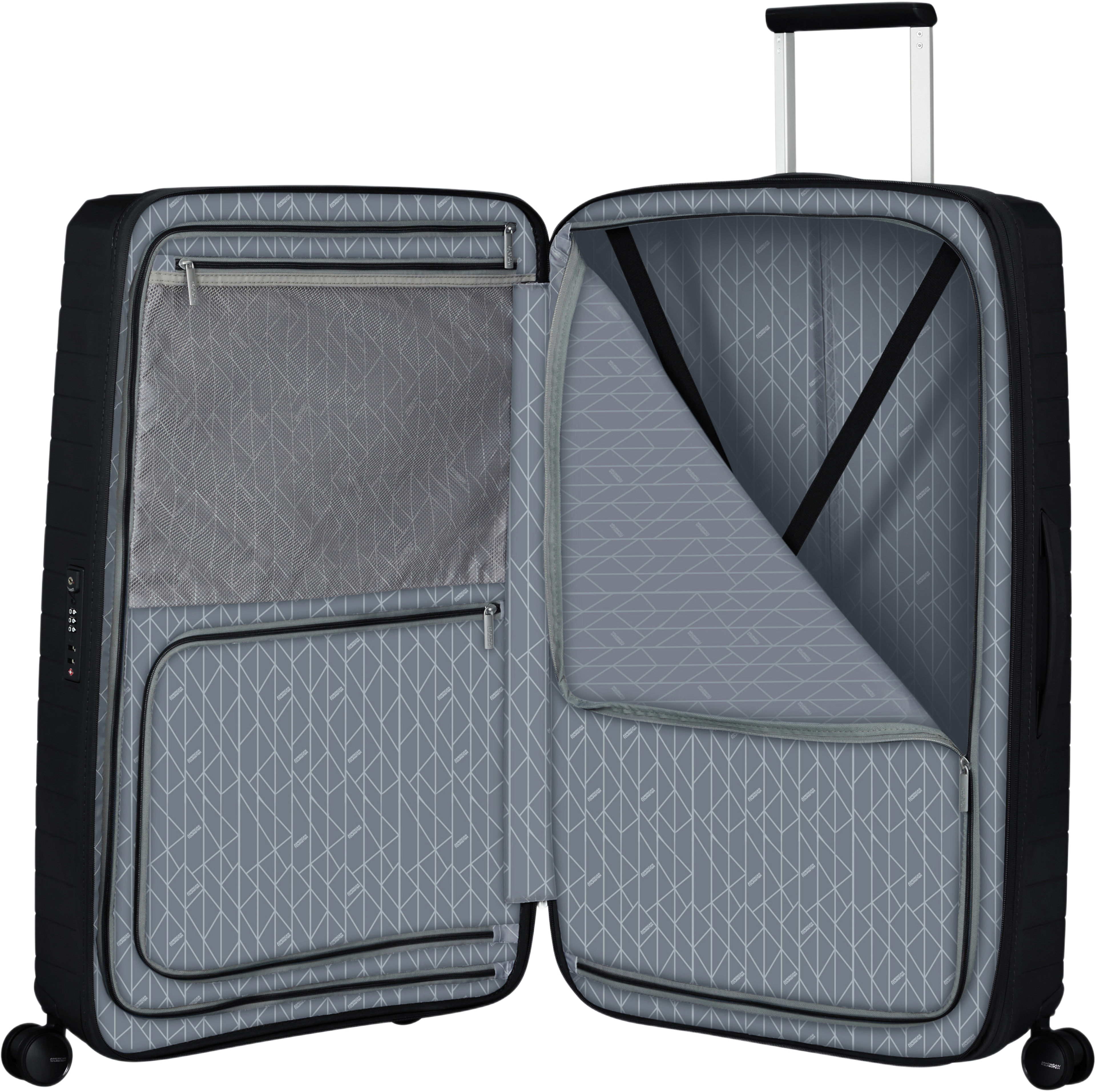 Resväska 77 cm Fast Forward, från American Tourister, i färgen Flash Black. Klicka för att öppna bilden i stort format
