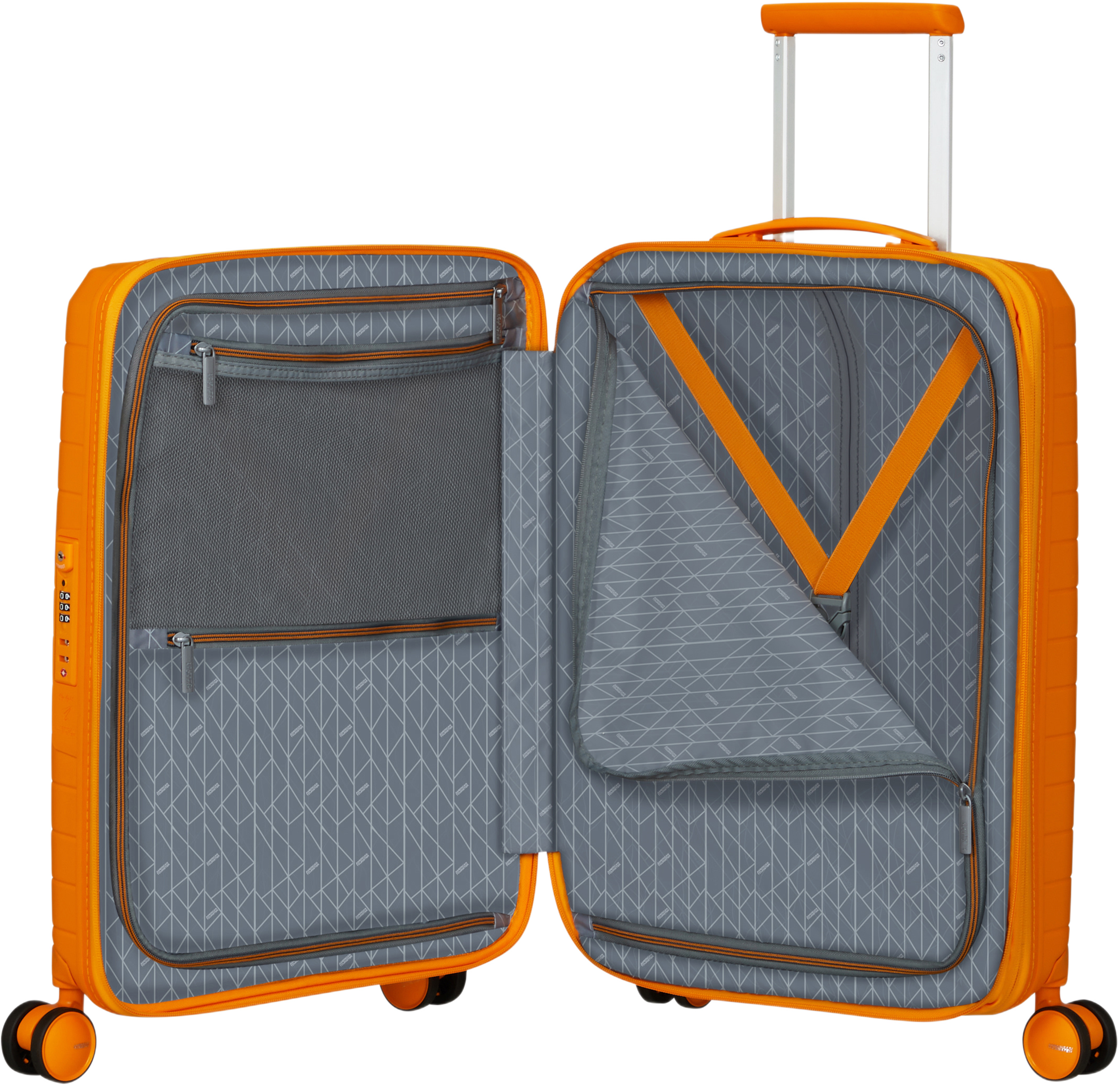 Kabinväska 55 cm Fast Forward, från American Tourister, i färgen Radiant Orange. Klicka för att öppna bilden i stort format