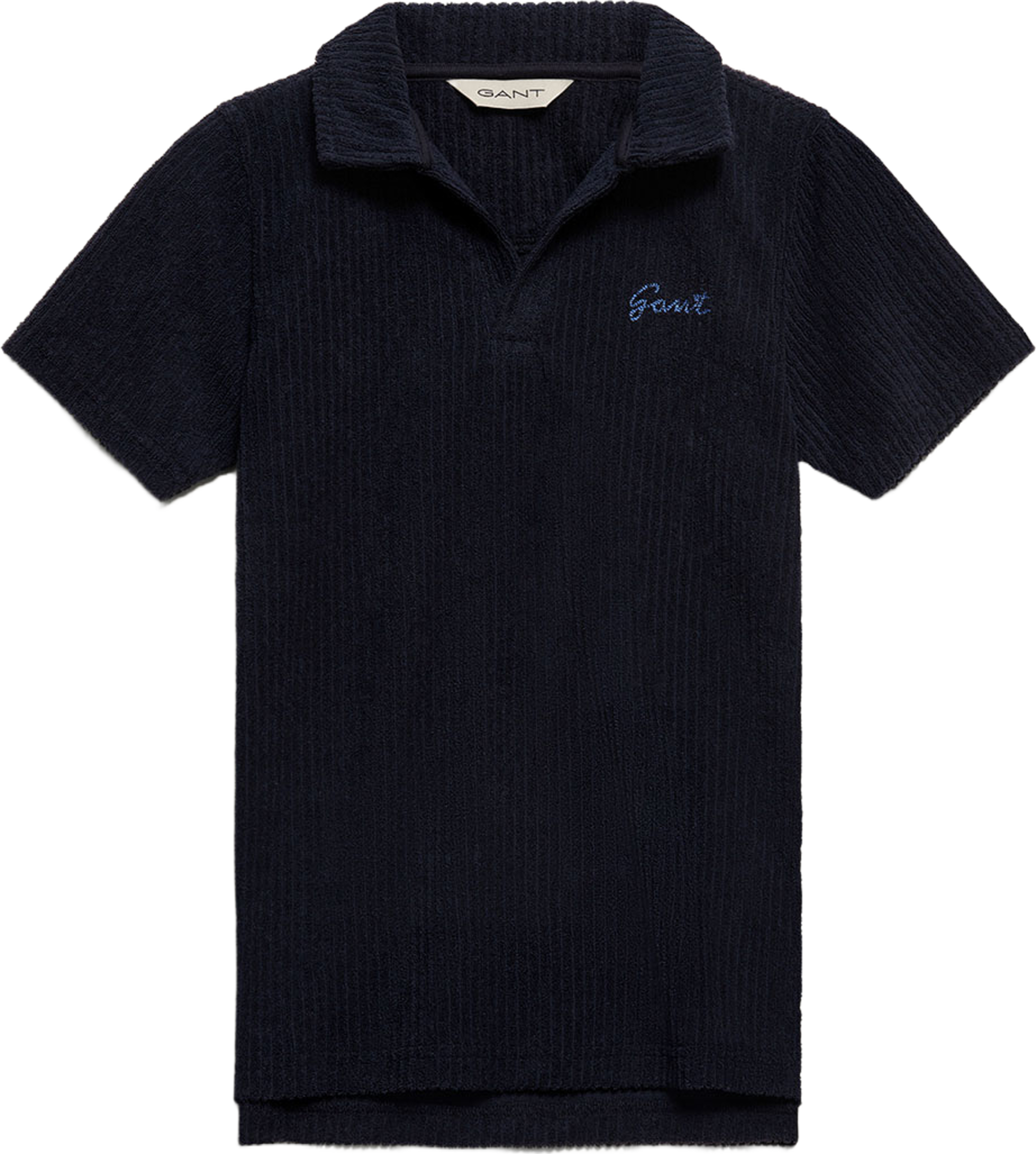 Revere Collar Towelling Polo, från GANT, i färgen Evening Blue. Klicka för att öppna bilden i stort format