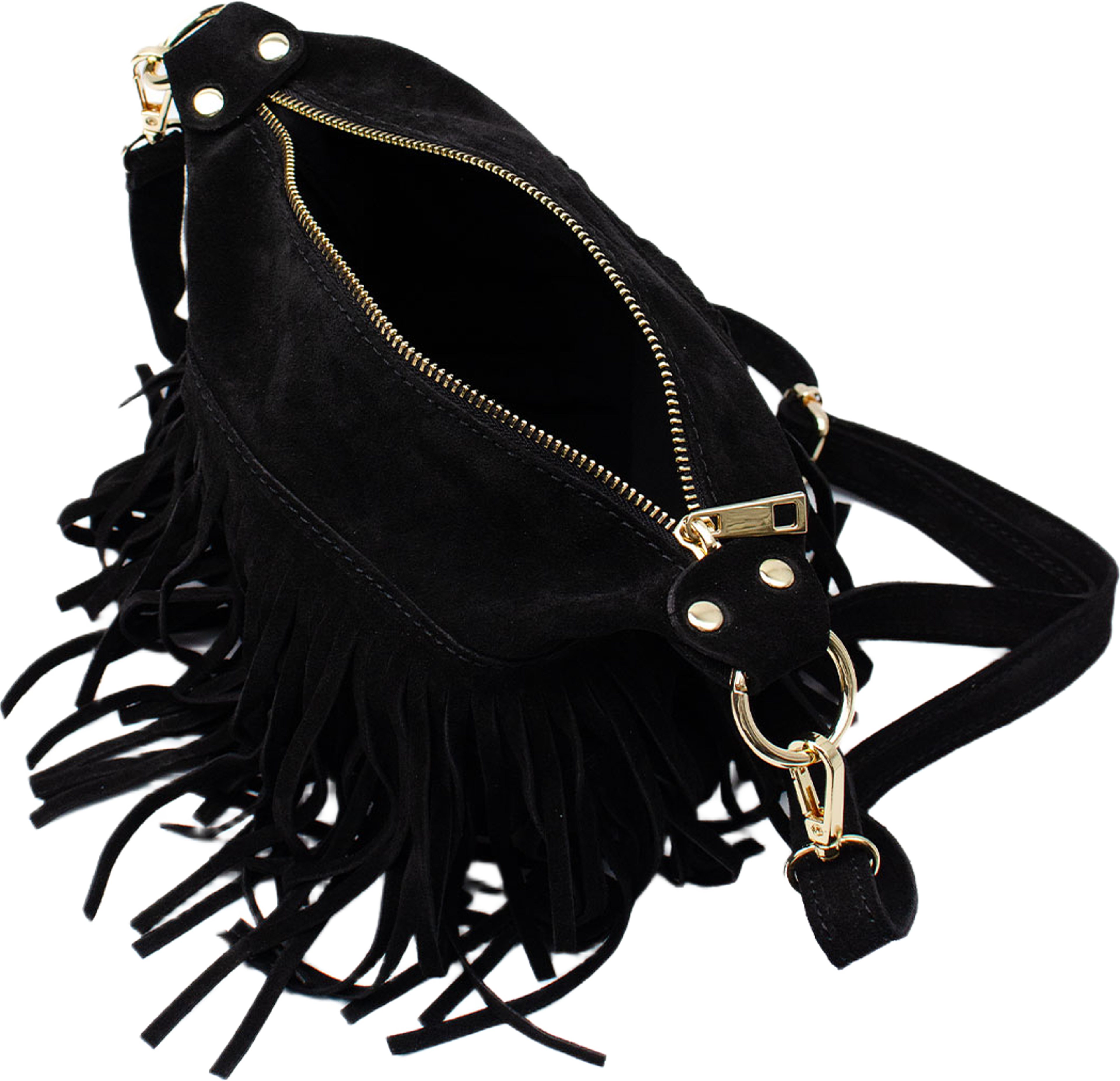 Väska i mocka "Cento", från LaTalia, i färgen Svart. Klicka för att öppna bilden i stort format