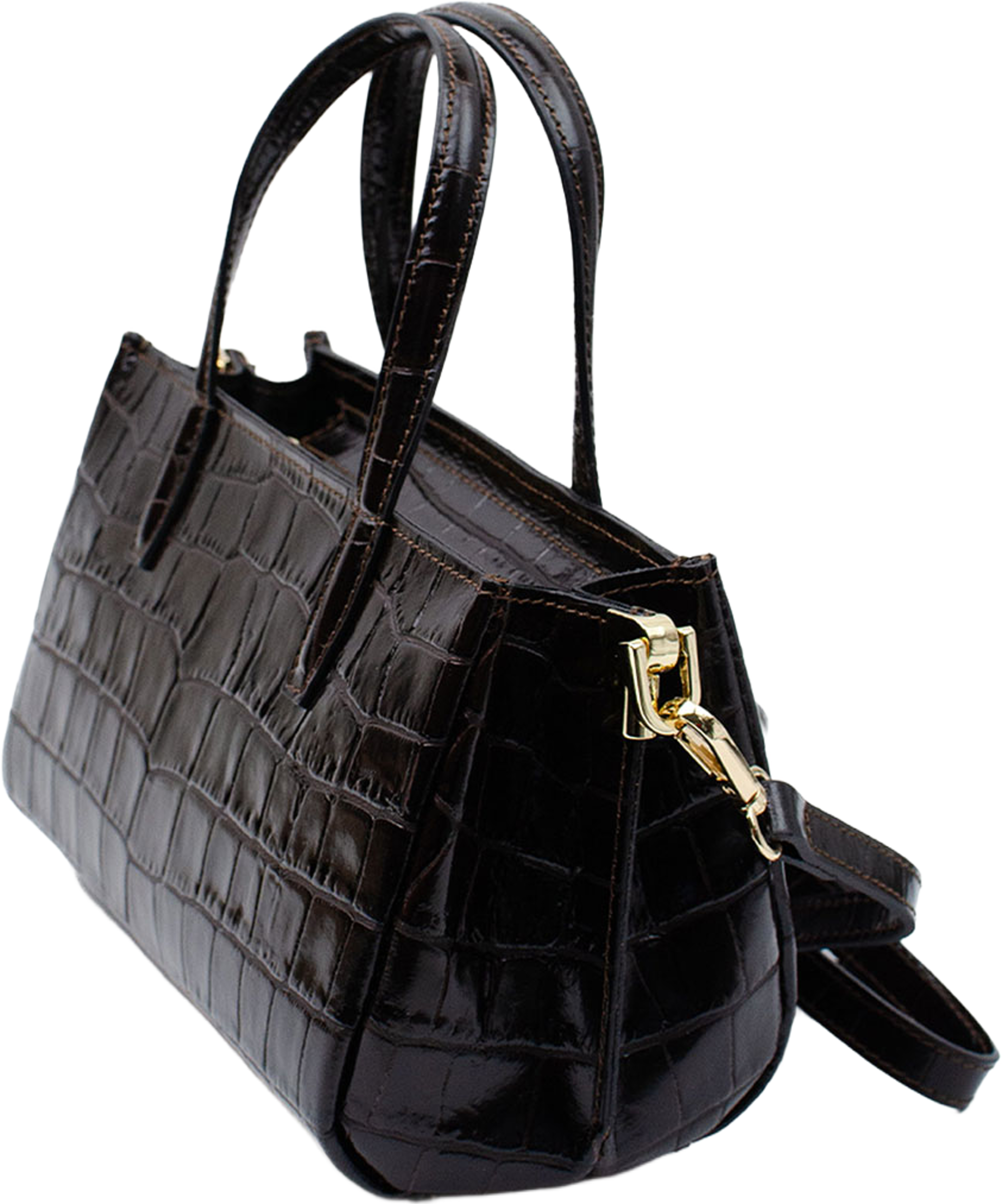 Handväska i läder "Ancona", från LaTalia, i färgen Mörkbrun. Klicka för att öppna bilden i stort format