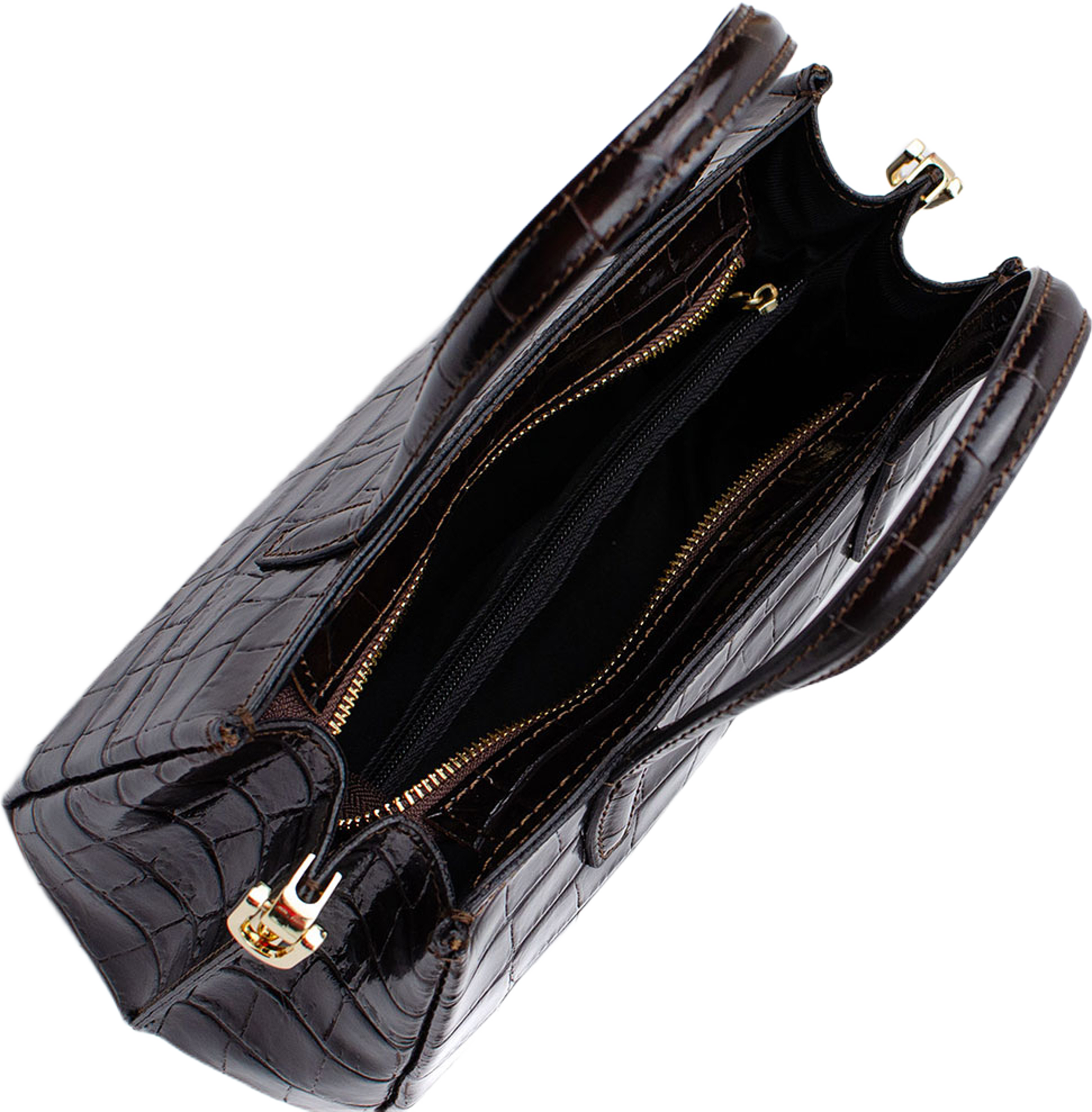 Handväska i läder "Ancona", från LaTalia, i färgen Mörkbrun. Klicka för att öppna bilden i stort format