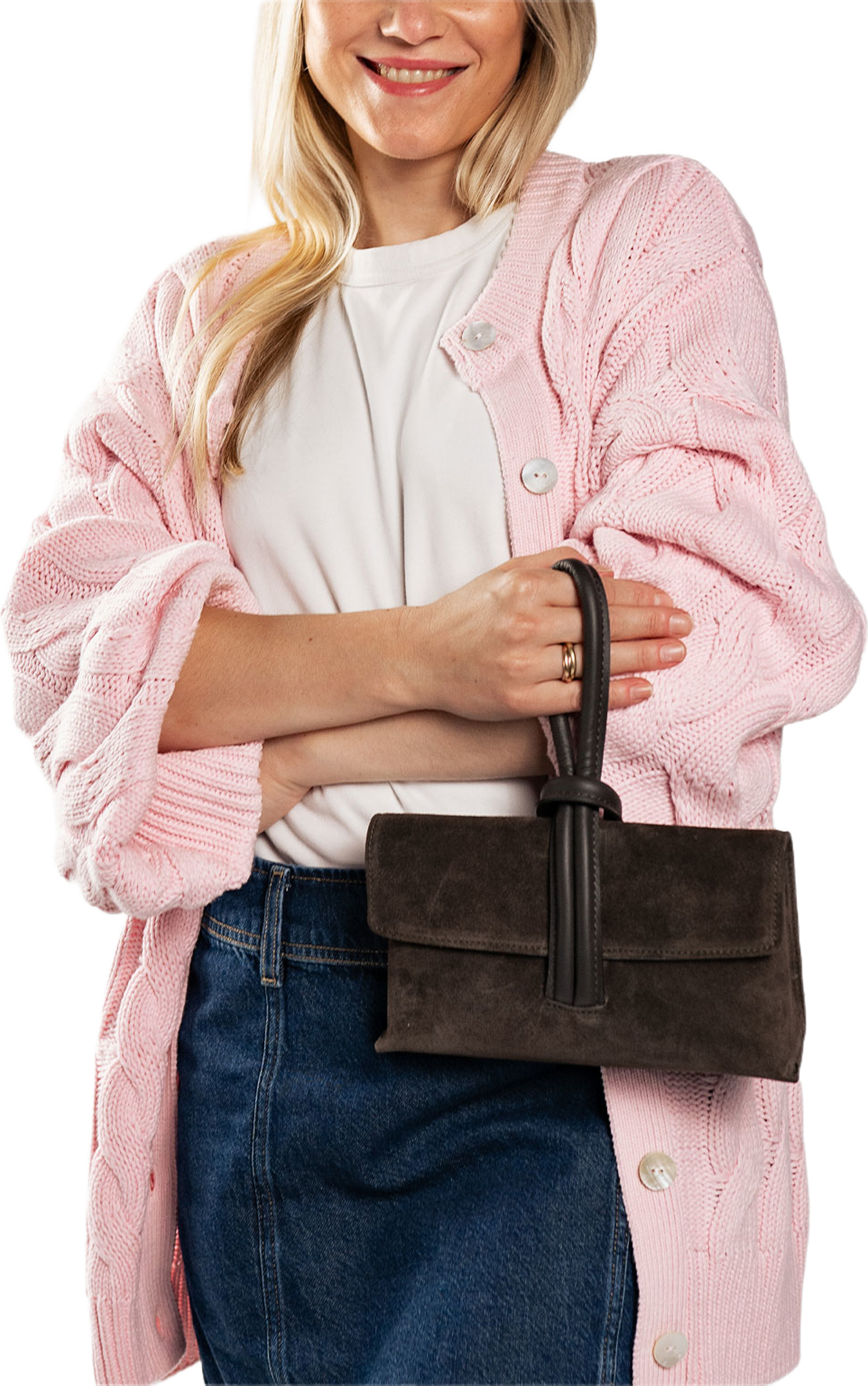 Handväska i suede Barletta, från LaTalia, i färgen Mörkbrun. Klicka för att öppna bilden i stort format