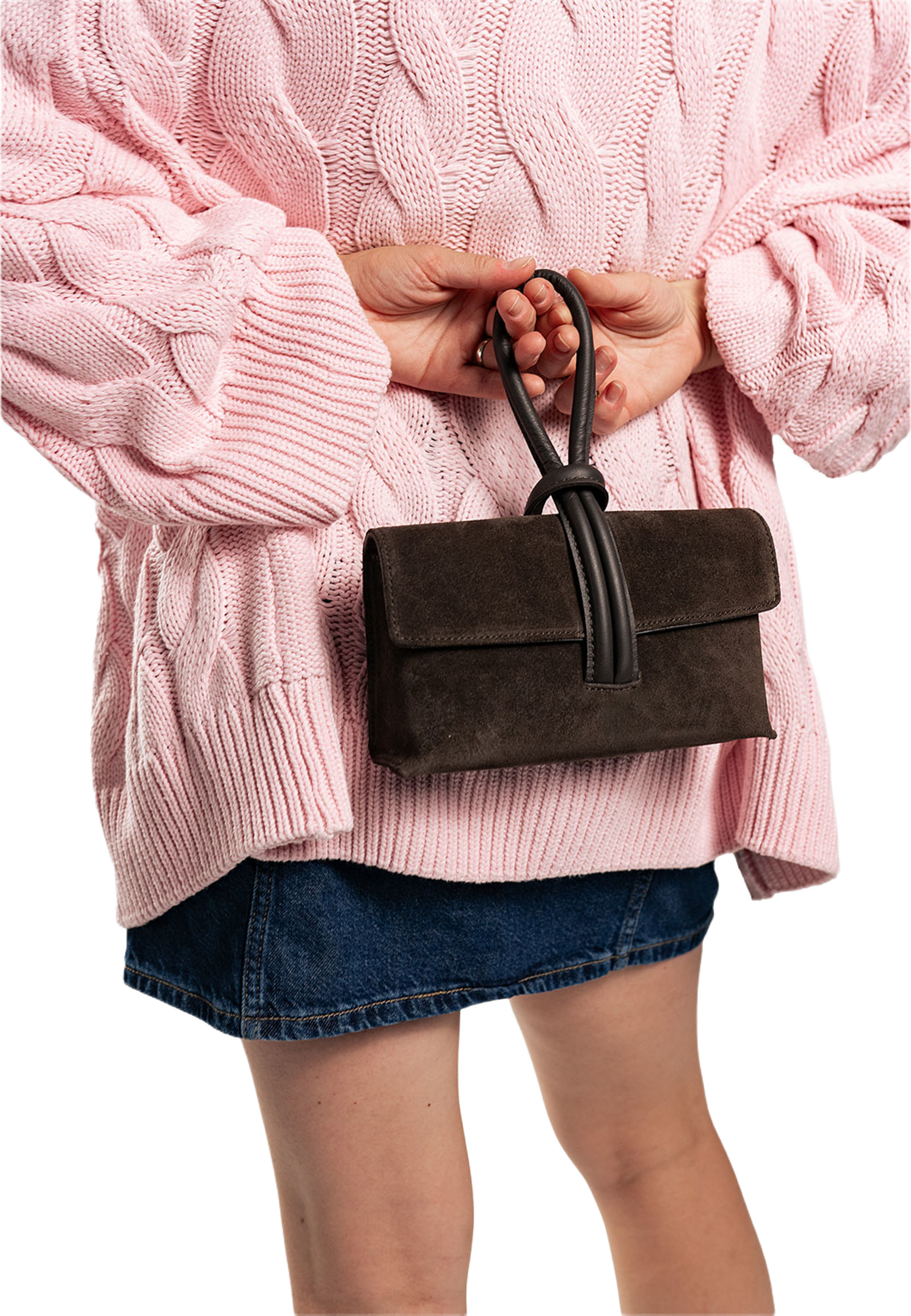 Handväska i suede Barletta, från LaTalia, i färgen Mörkbrun. Klicka för att öppna bilden i stort format