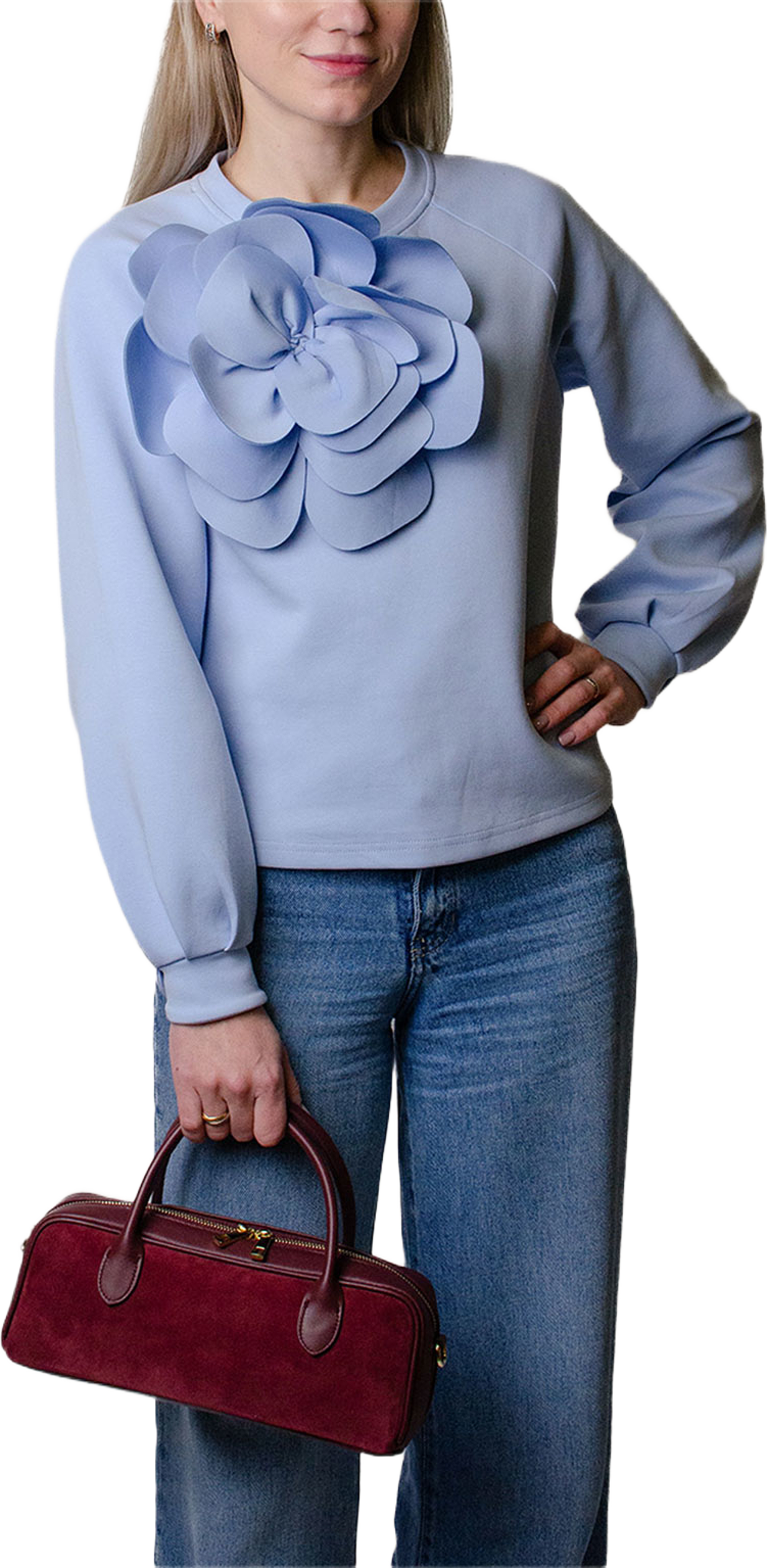 Hanväska i mocka "Alba-mini", från LaTalia, i färgen Bordeaux. Klicka för att öppna bilden i stort format