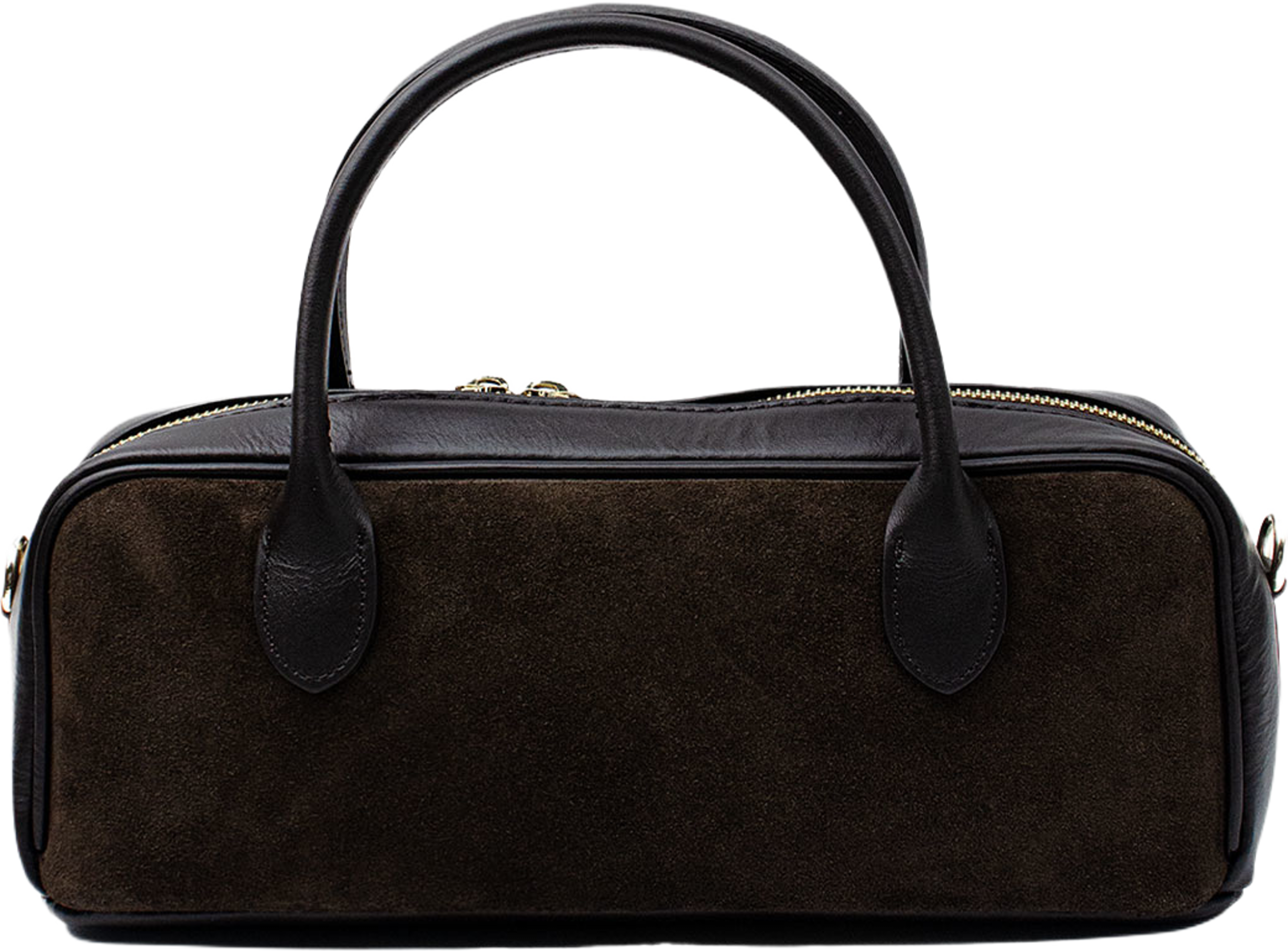 Hanväska i mocka "Alba-mini", från LaTalia, i färgen Mörkbrun. Klicka för att öppna bilden i stort format