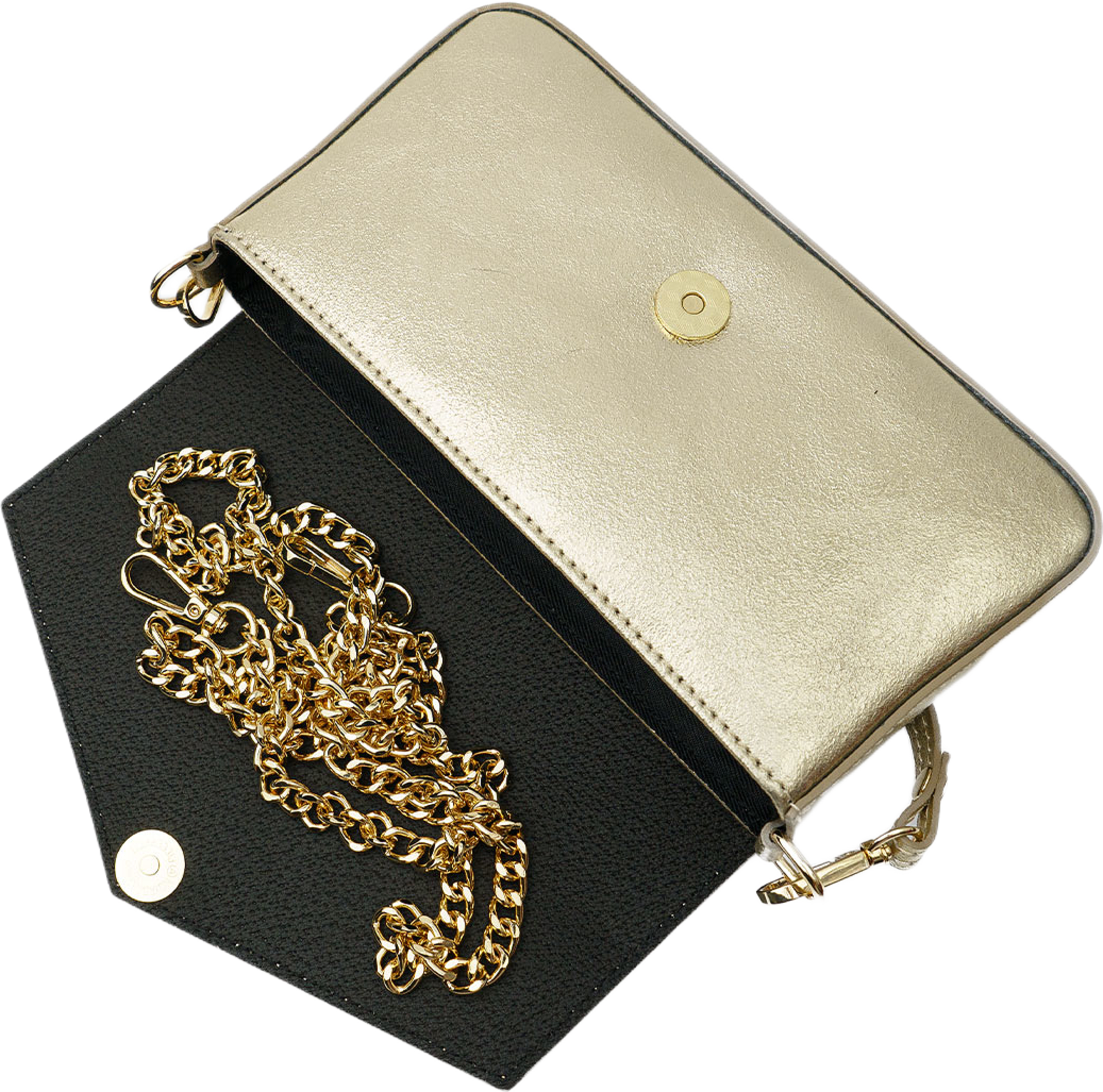 Mini-kuvertväska i läder, från LaTalia, i färgen Gold. Klicka för att öppna bilden i stort format