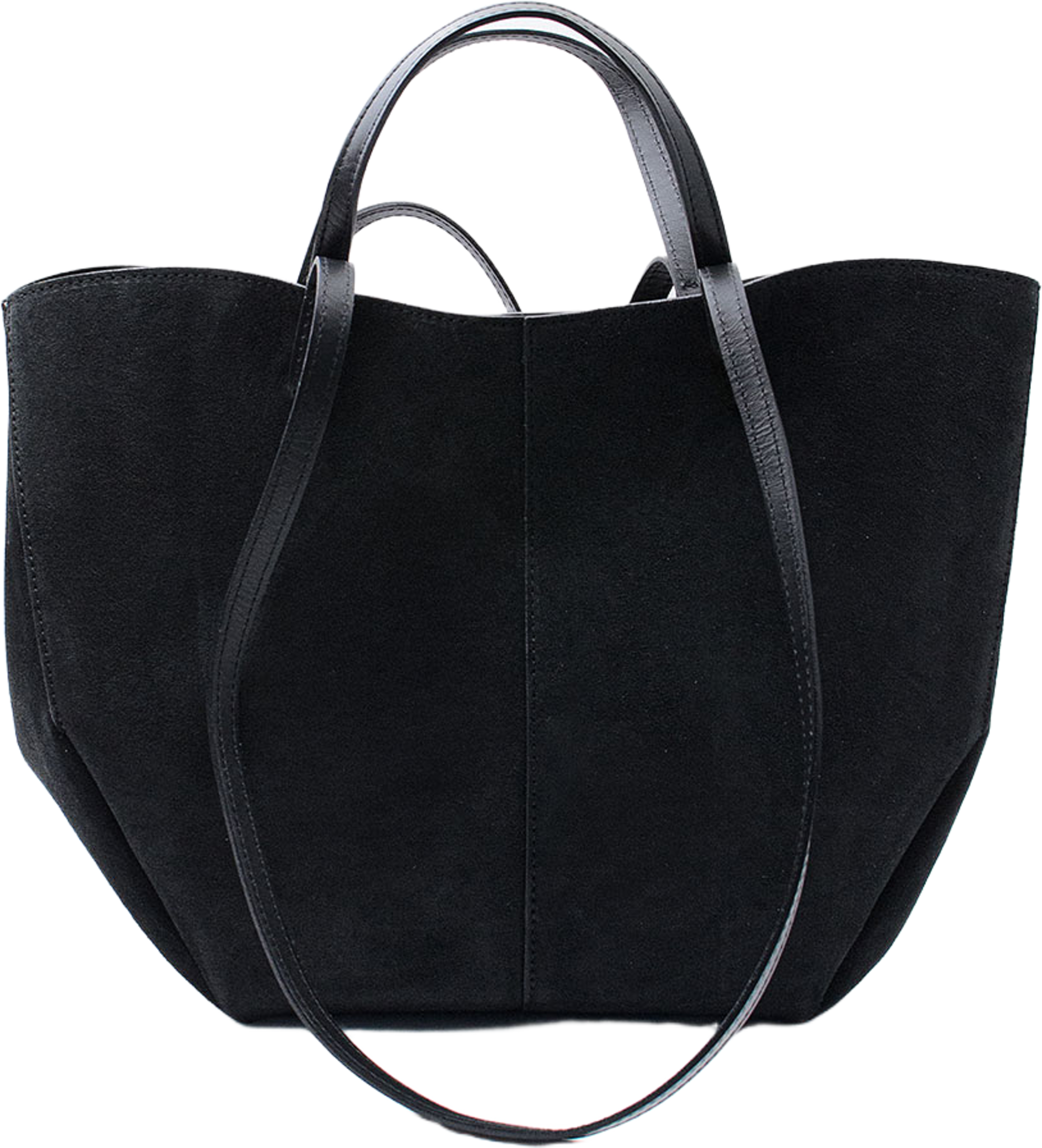 Handväska i mocka "Nola XL", från LaTalia, i färgen Svart. Klicka för att öppna bilden i stort format