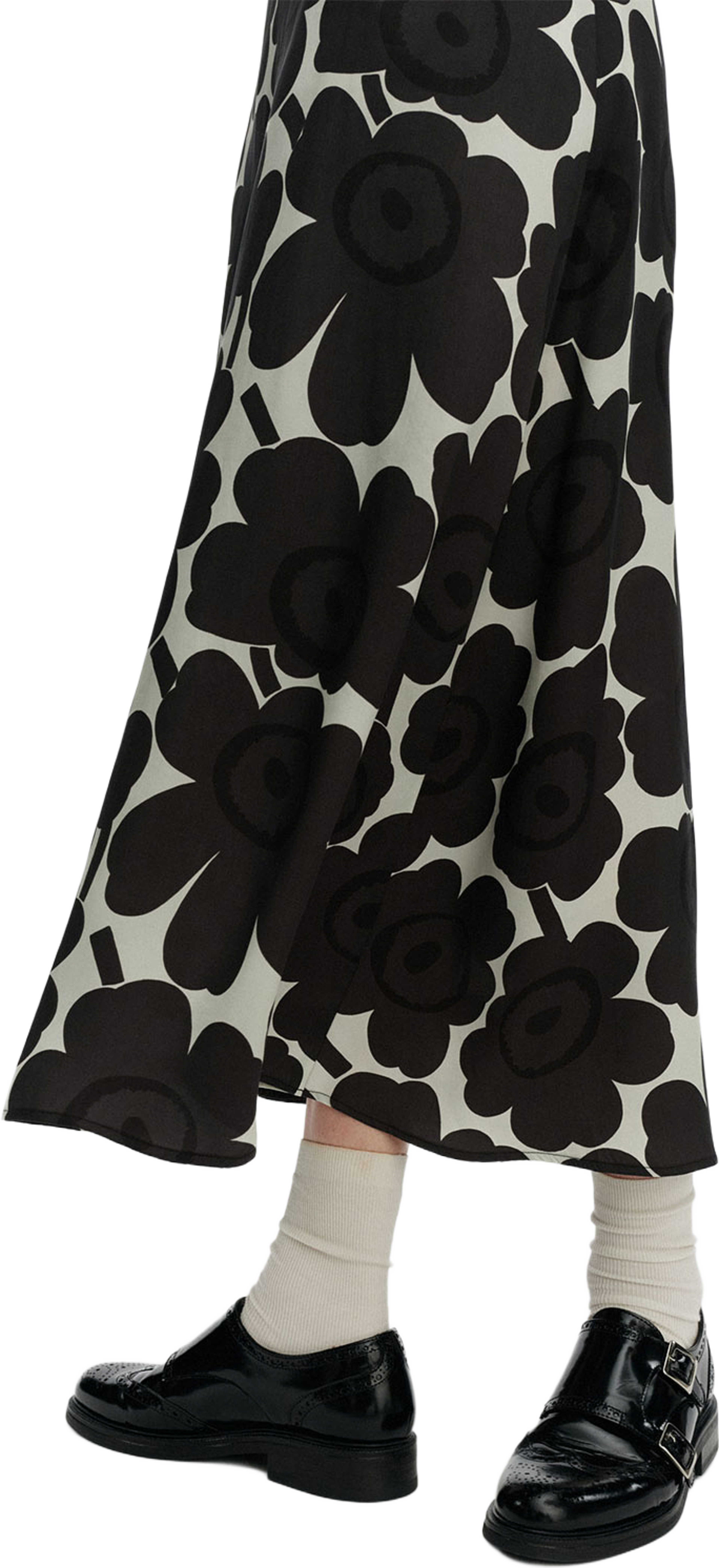 Edetä Unikko Skirt, från Marimekko, i färgen Dark Grey, Off-white. Klicka för att öppna bilden i stort format