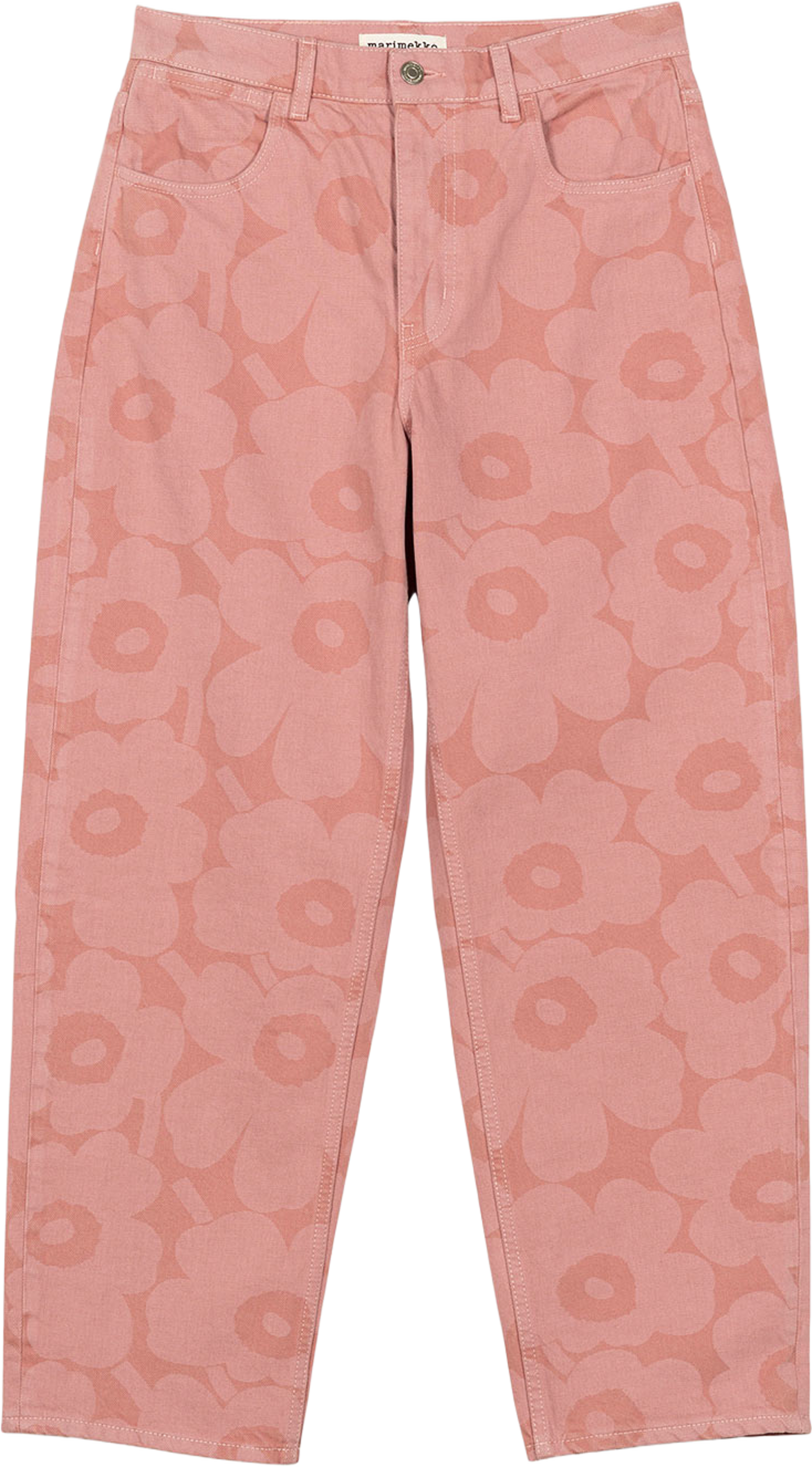 Maridenim Barrel Unikko Jeans, från Marimekko, i färgen Pink, Light Pink. Klicka för att öppna bilden i stort format